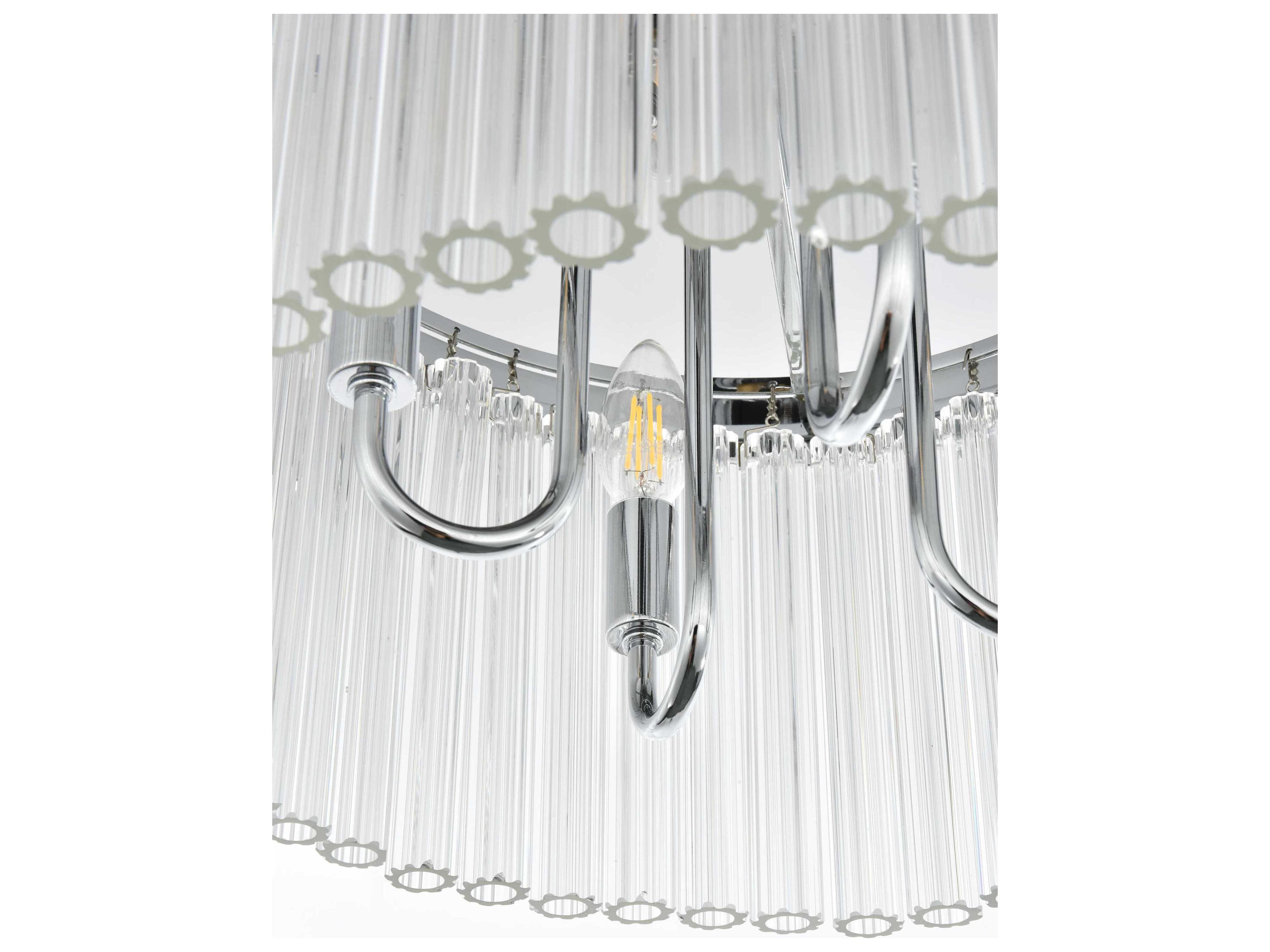 Elegant Lighting Harlow 4-Light Chrome Drum Flush Mount