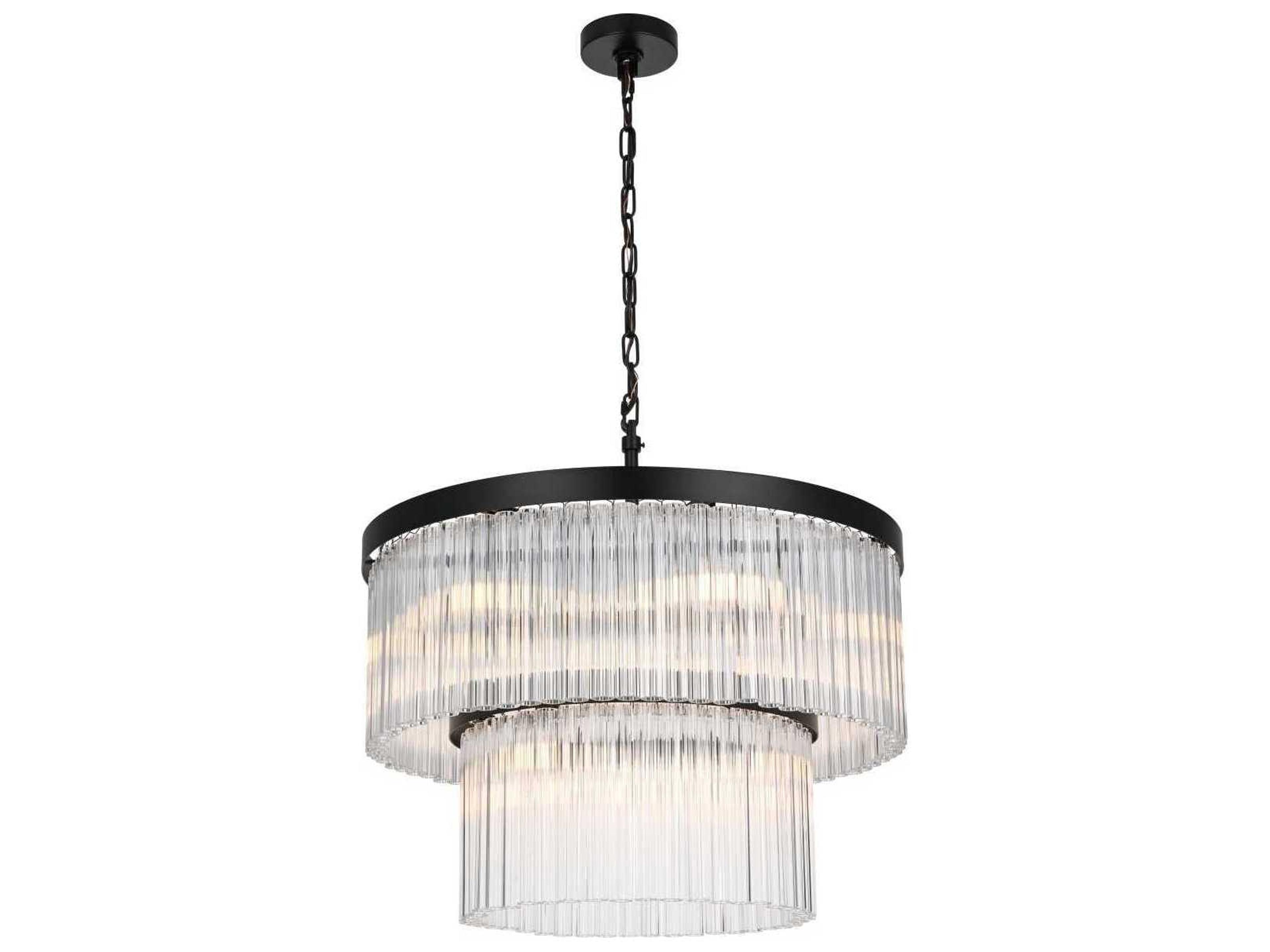 Harlow 9-Light Black Tiered Chandelier