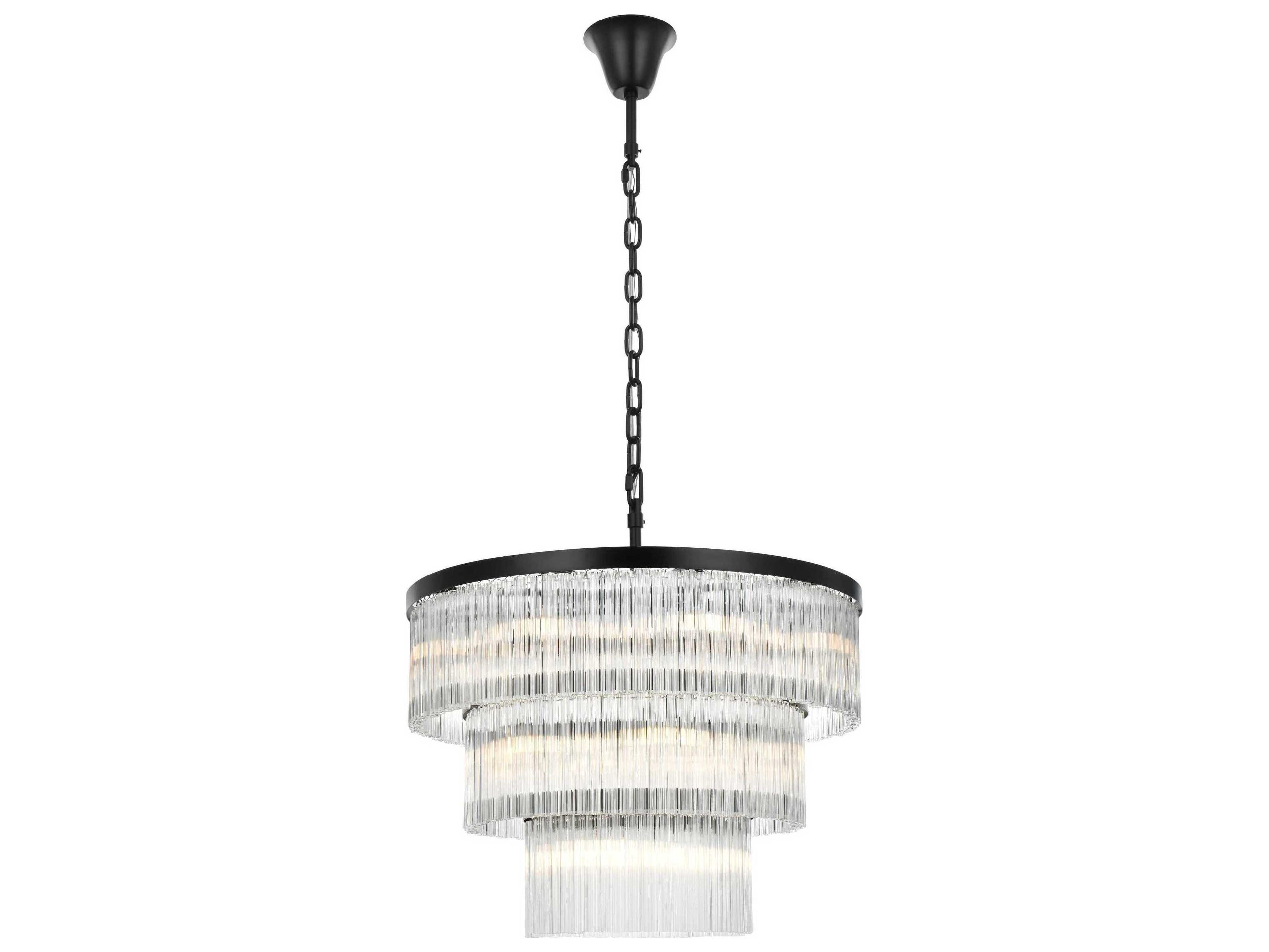 Harlow 18-Light Black Tiered Chandelier