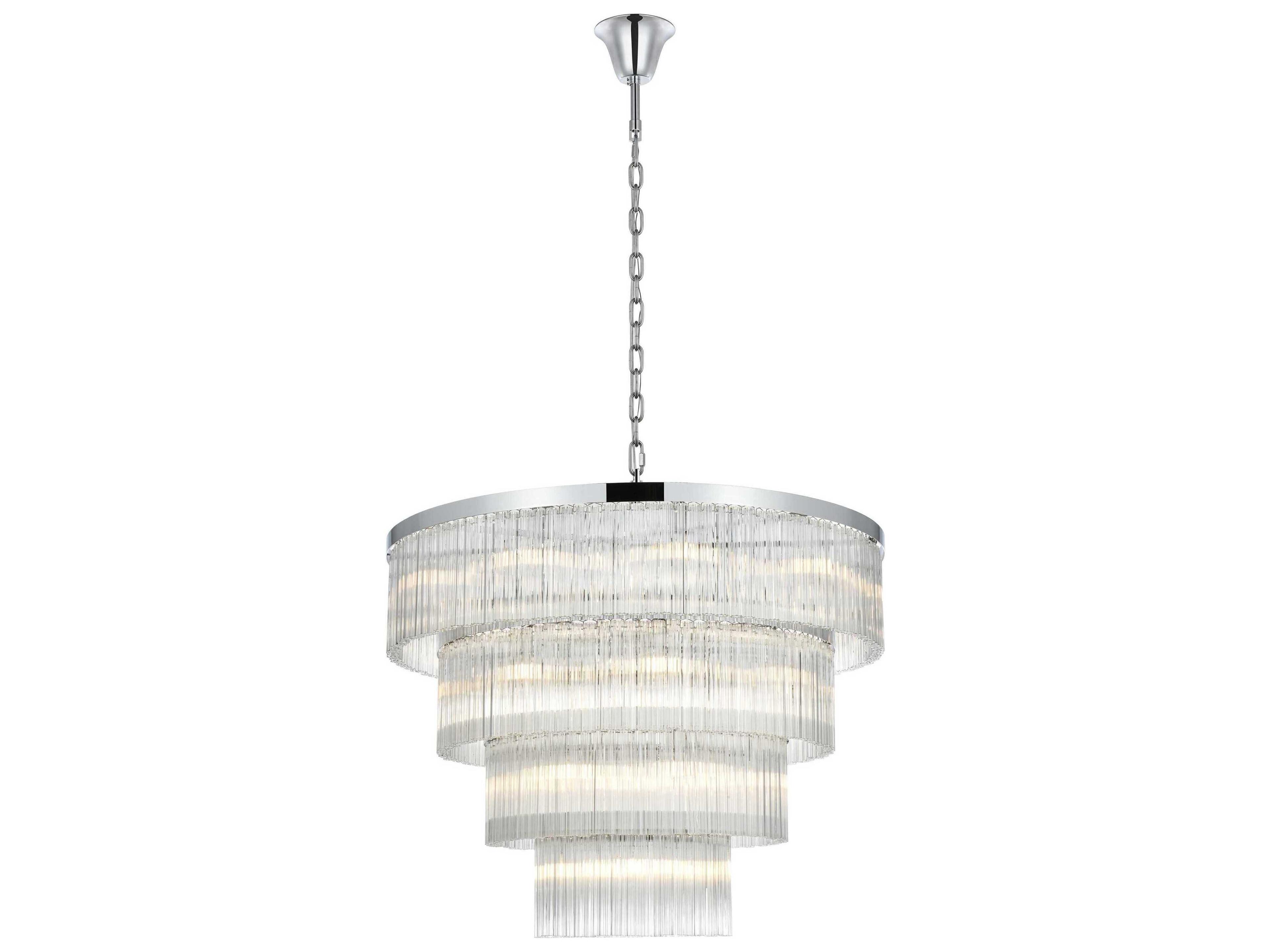 Harlow 28-Light Chrome Tiered Chandelier