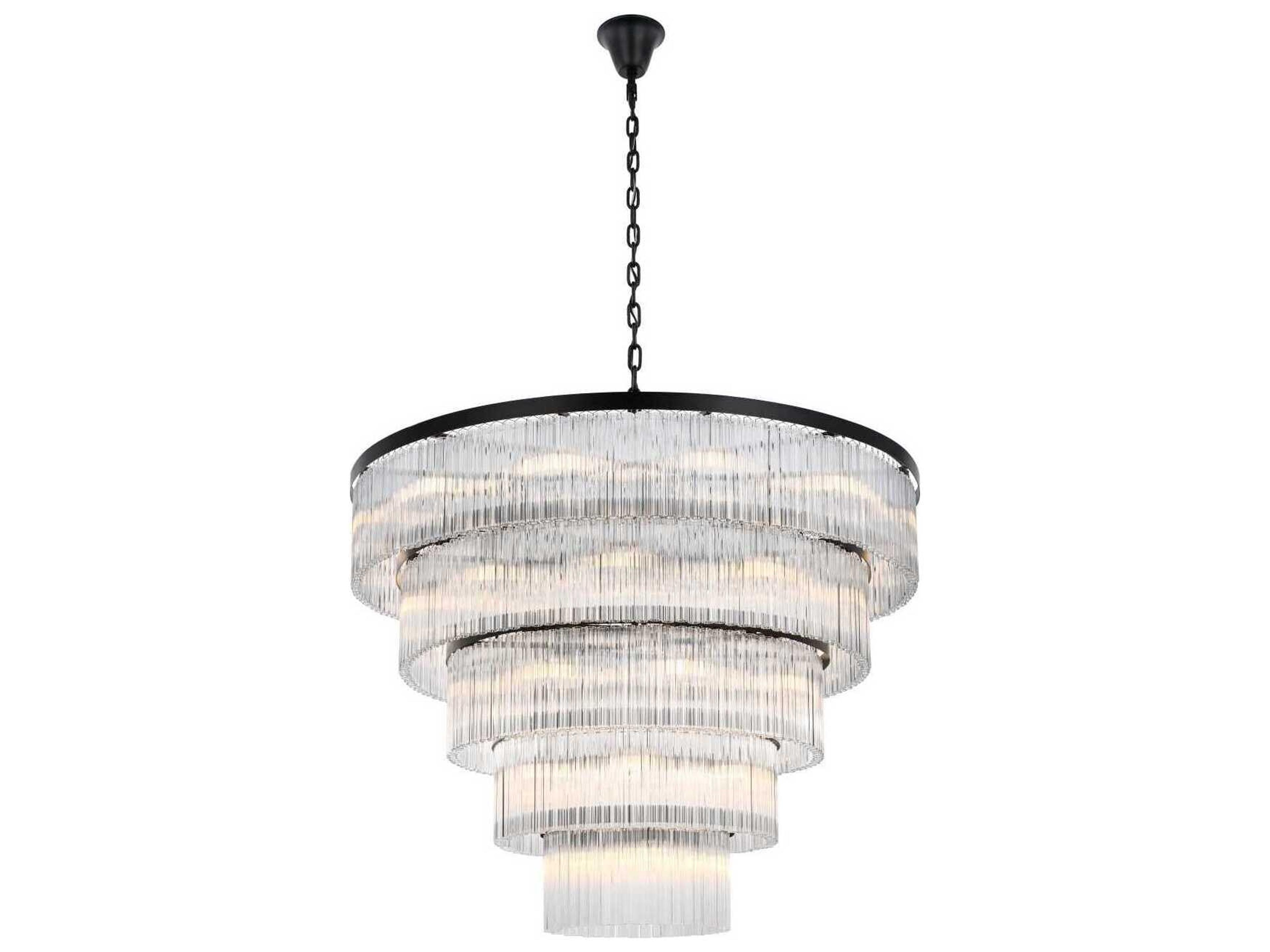 Harlow 40-Light Black Tiered Chandelier