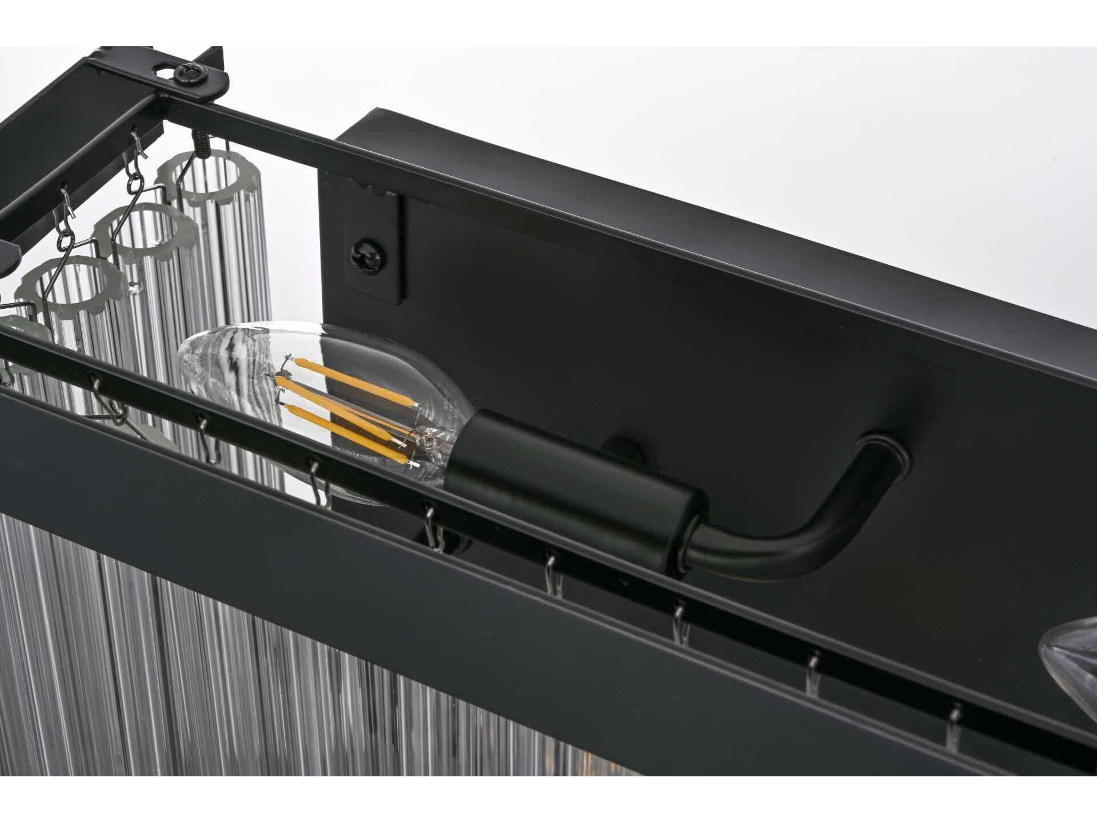 Elegant Lighting Harlow 8-Light Black Wall Sconce