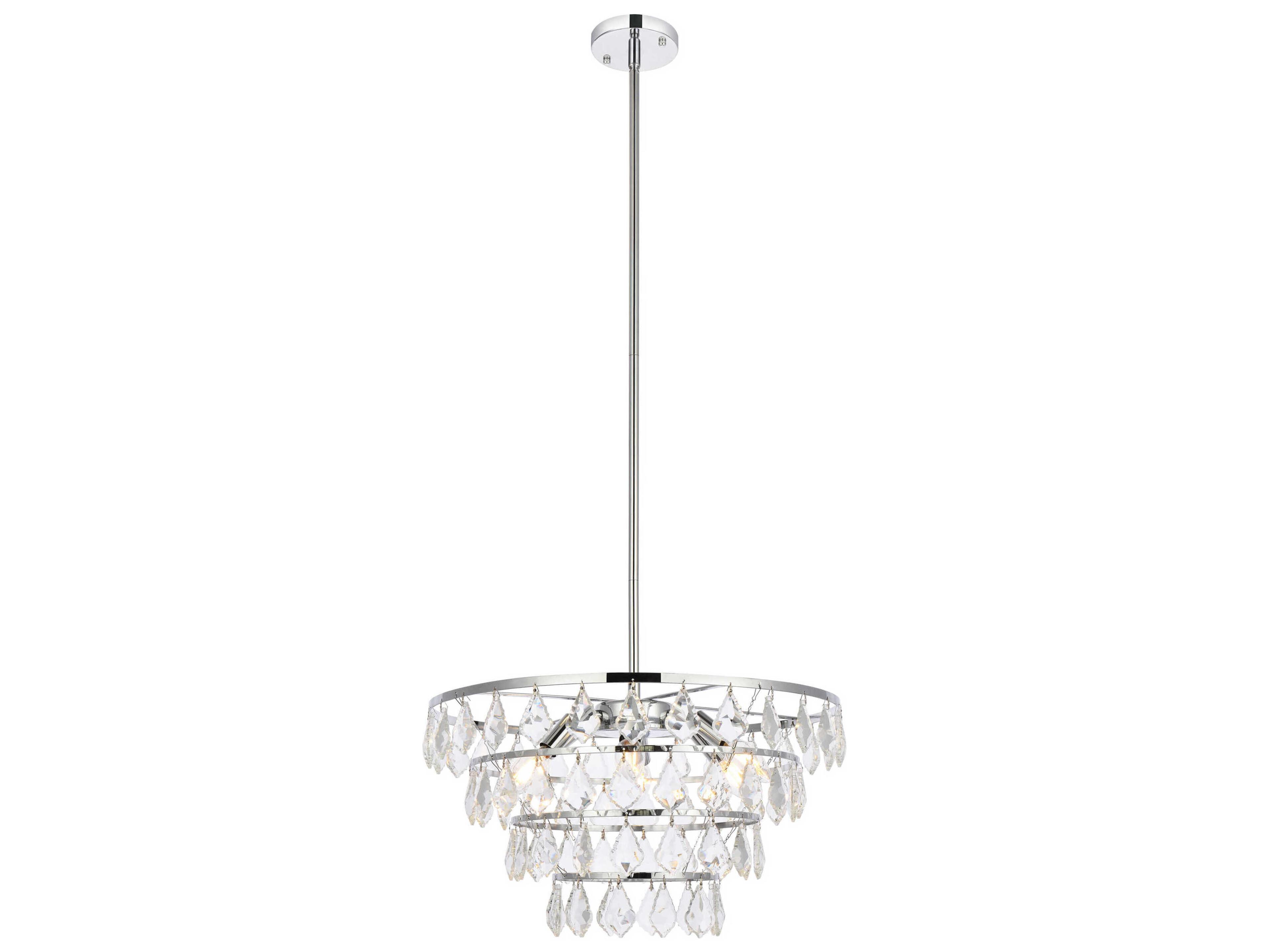 Ella 6-Light Chrome Crystal Pendant