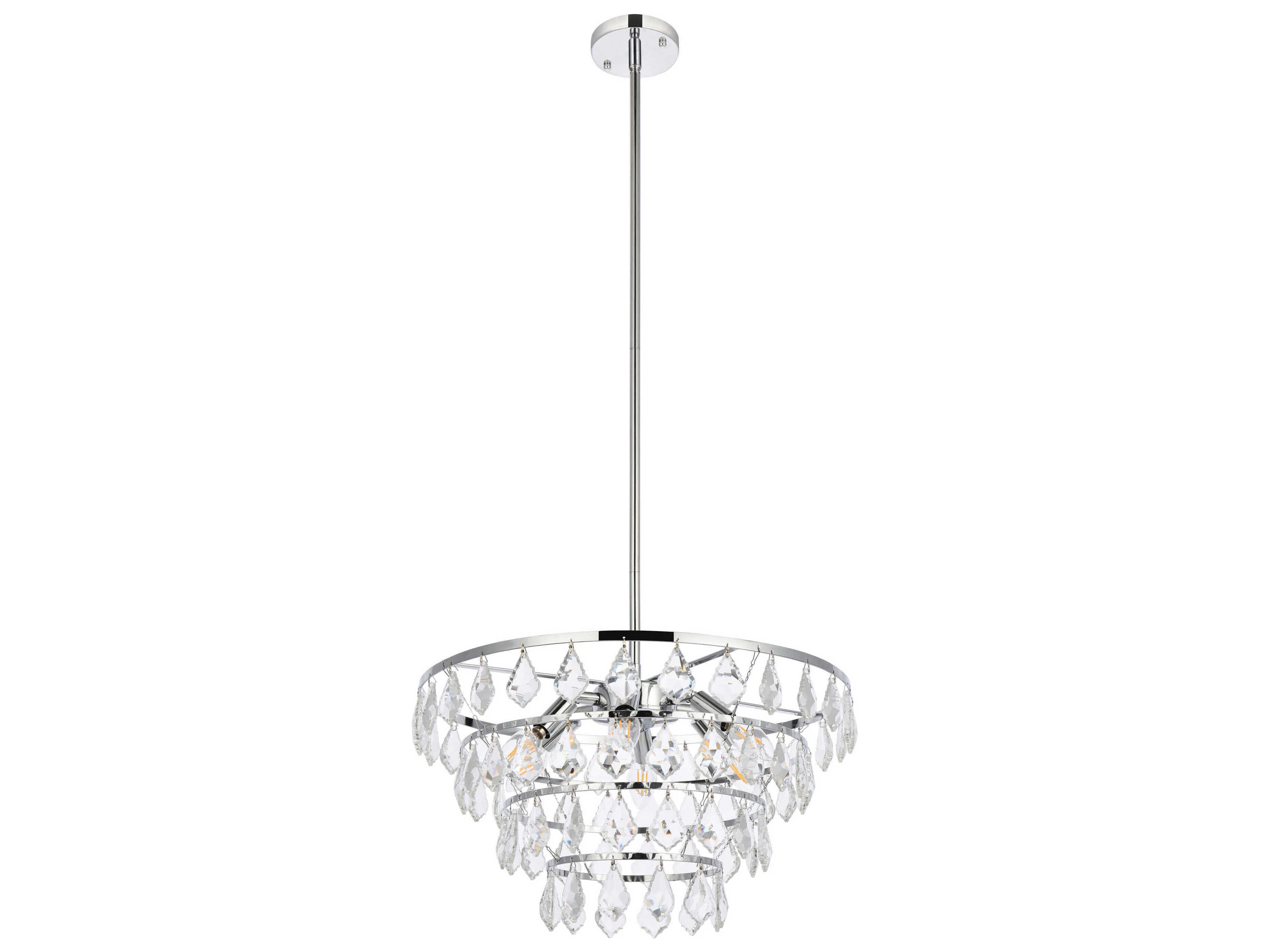 Elegant Lighting Ella 6-Light Chrome Crystal Pendant
