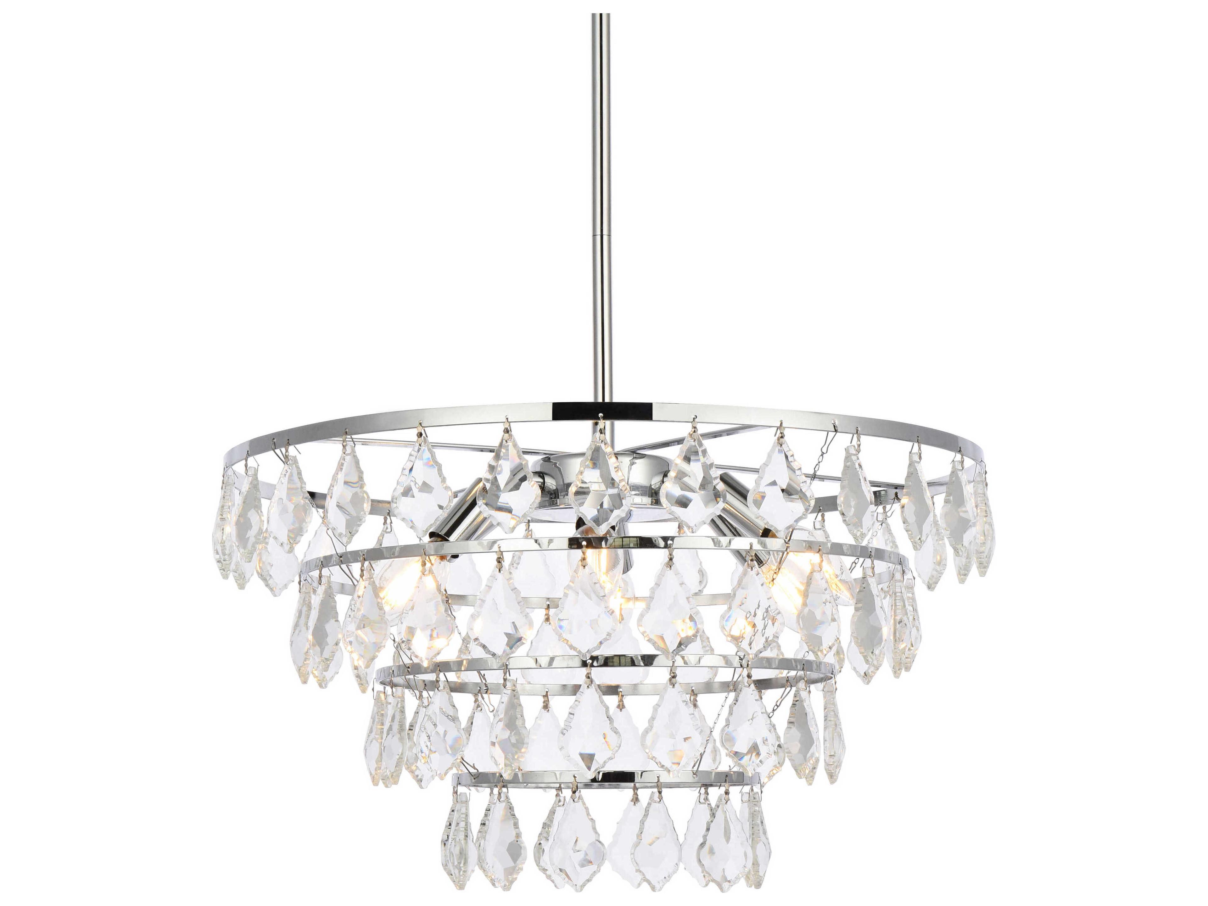 Elegant Lighting Ella 6-Light Chrome Crystal Pendant