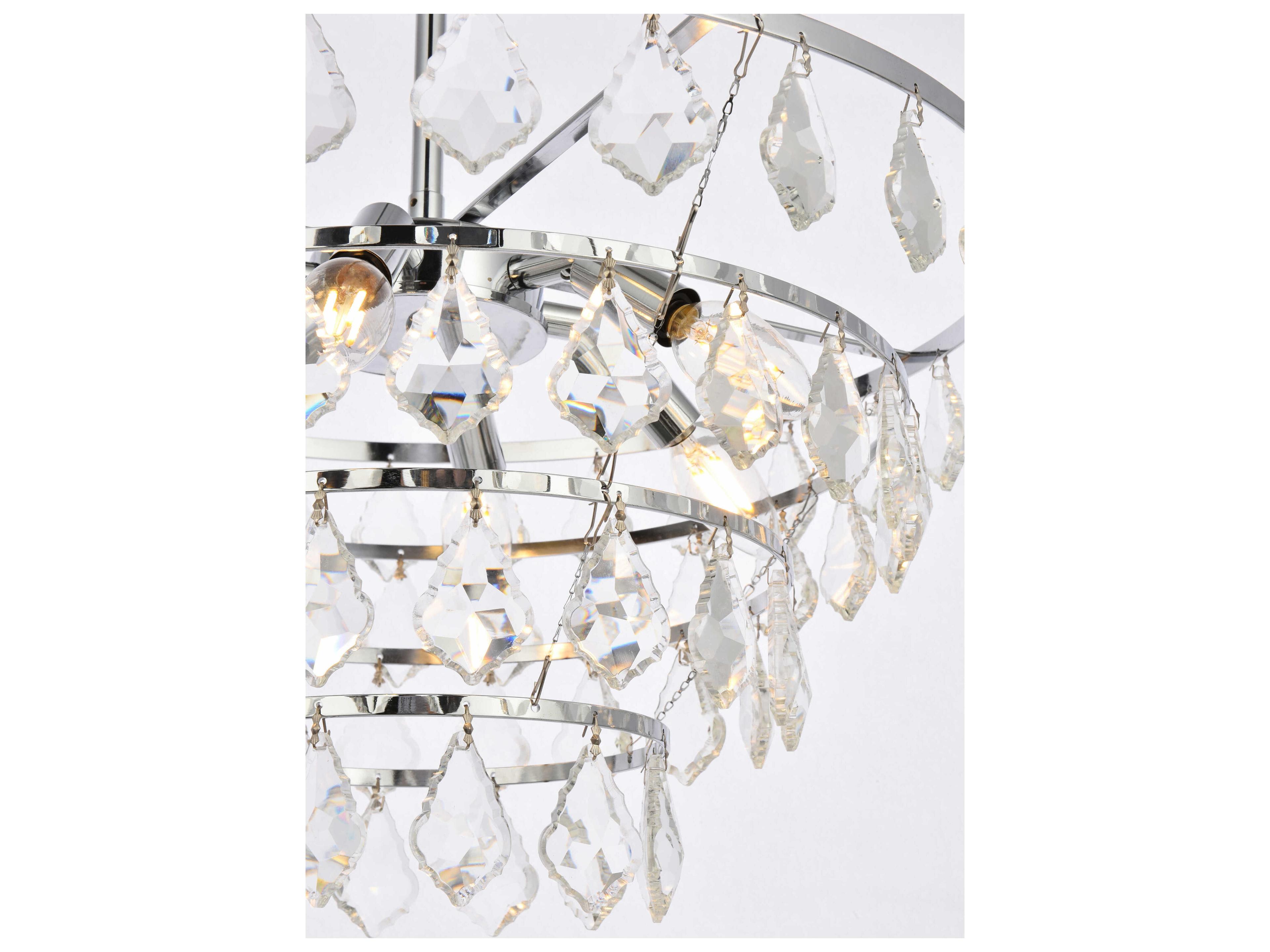 Elegant Lighting Ella 6-Light Chrome Crystal Pendant