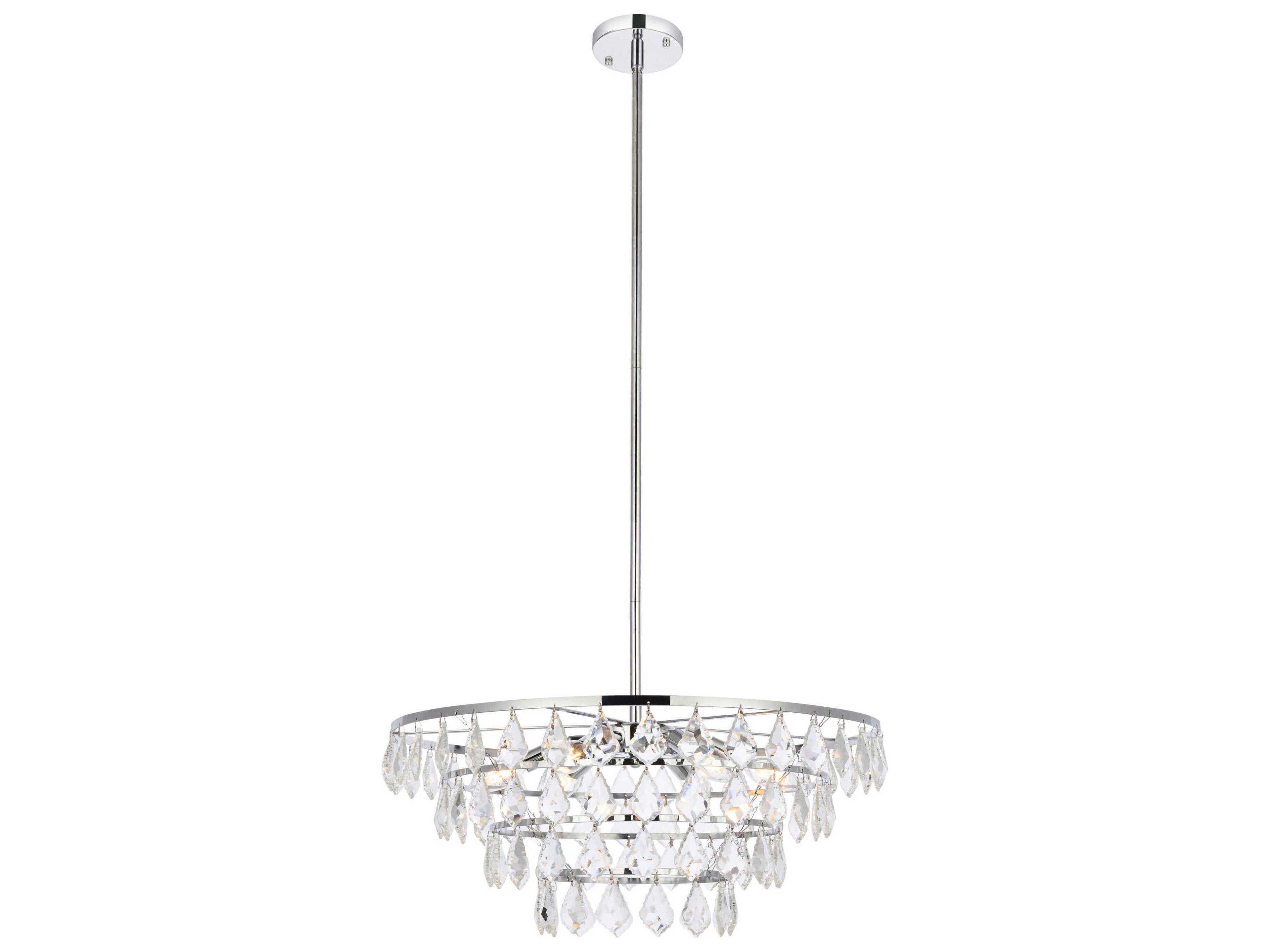 Ella 6-Light Chrome Crystal Pendant
