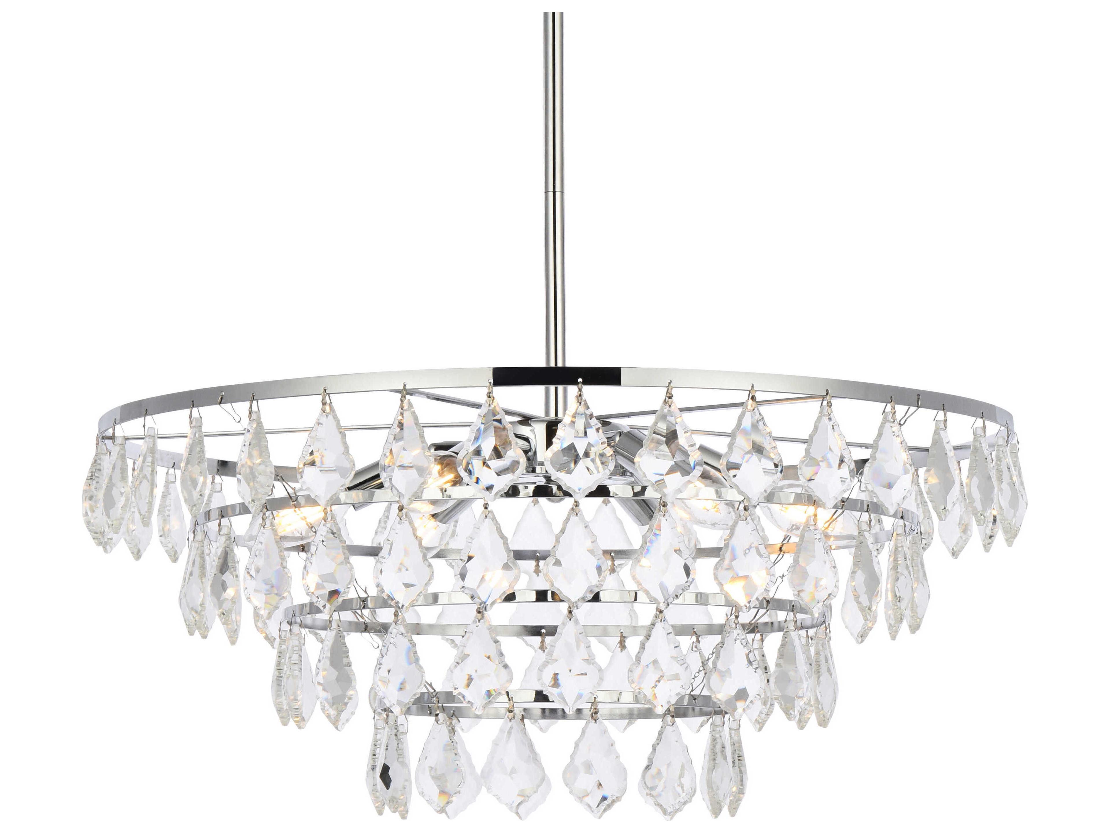 Elegant Lighting Ella 6-Light Chrome Crystal Pendant