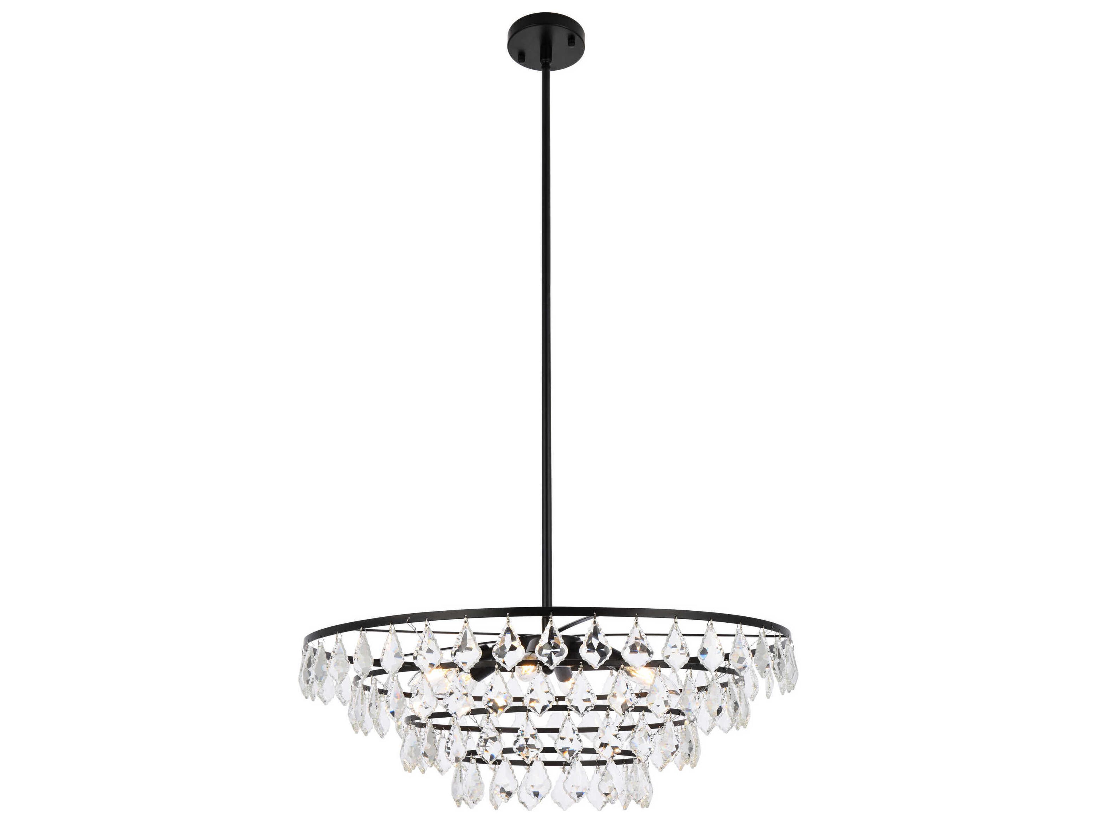 Ella 6-Light Black Crystal Pendant