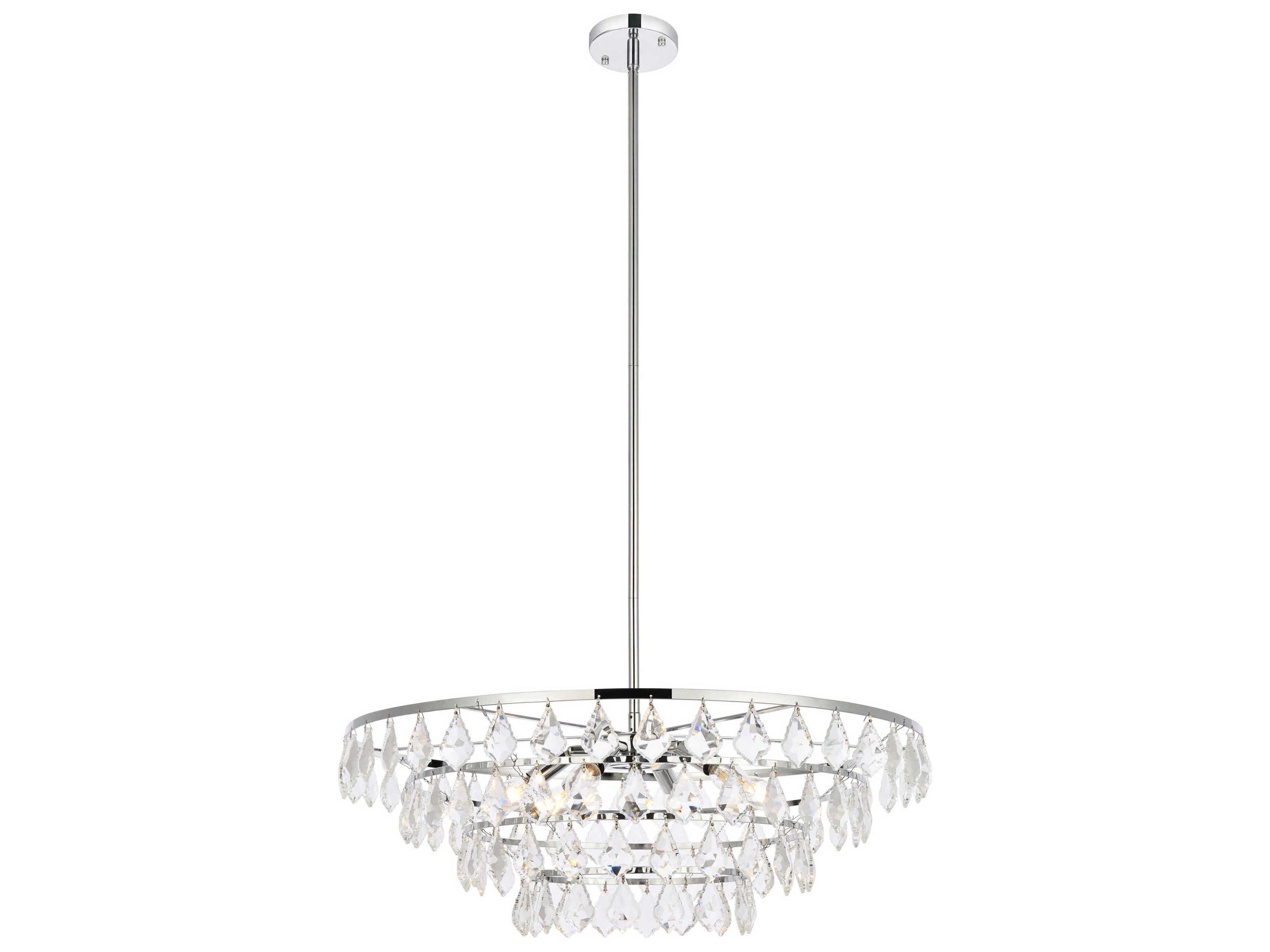 Ella 6-Light Chrome Crystal Pendant