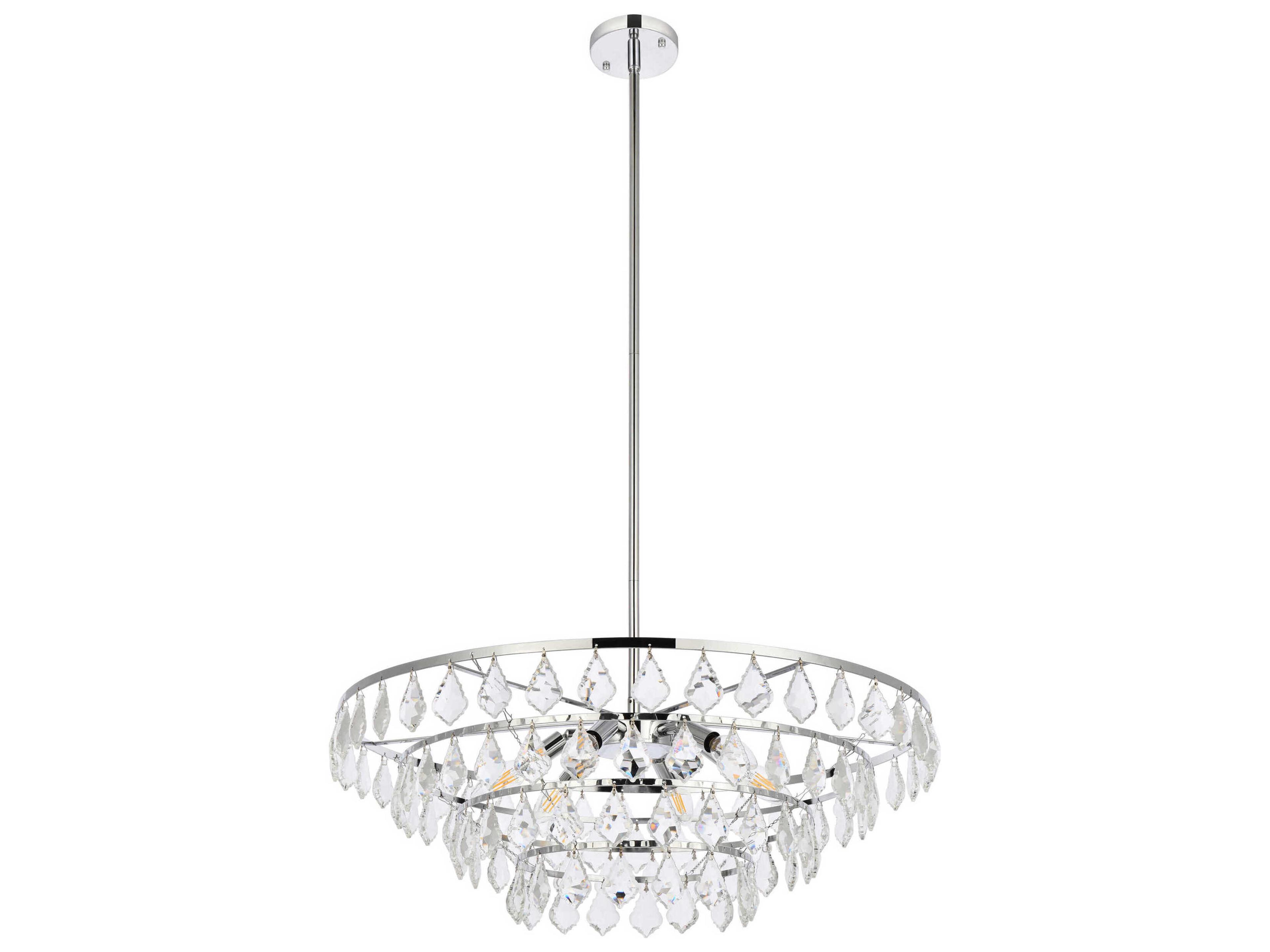 Elegant Lighting Ella 6-Light Chrome Crystal Pendant