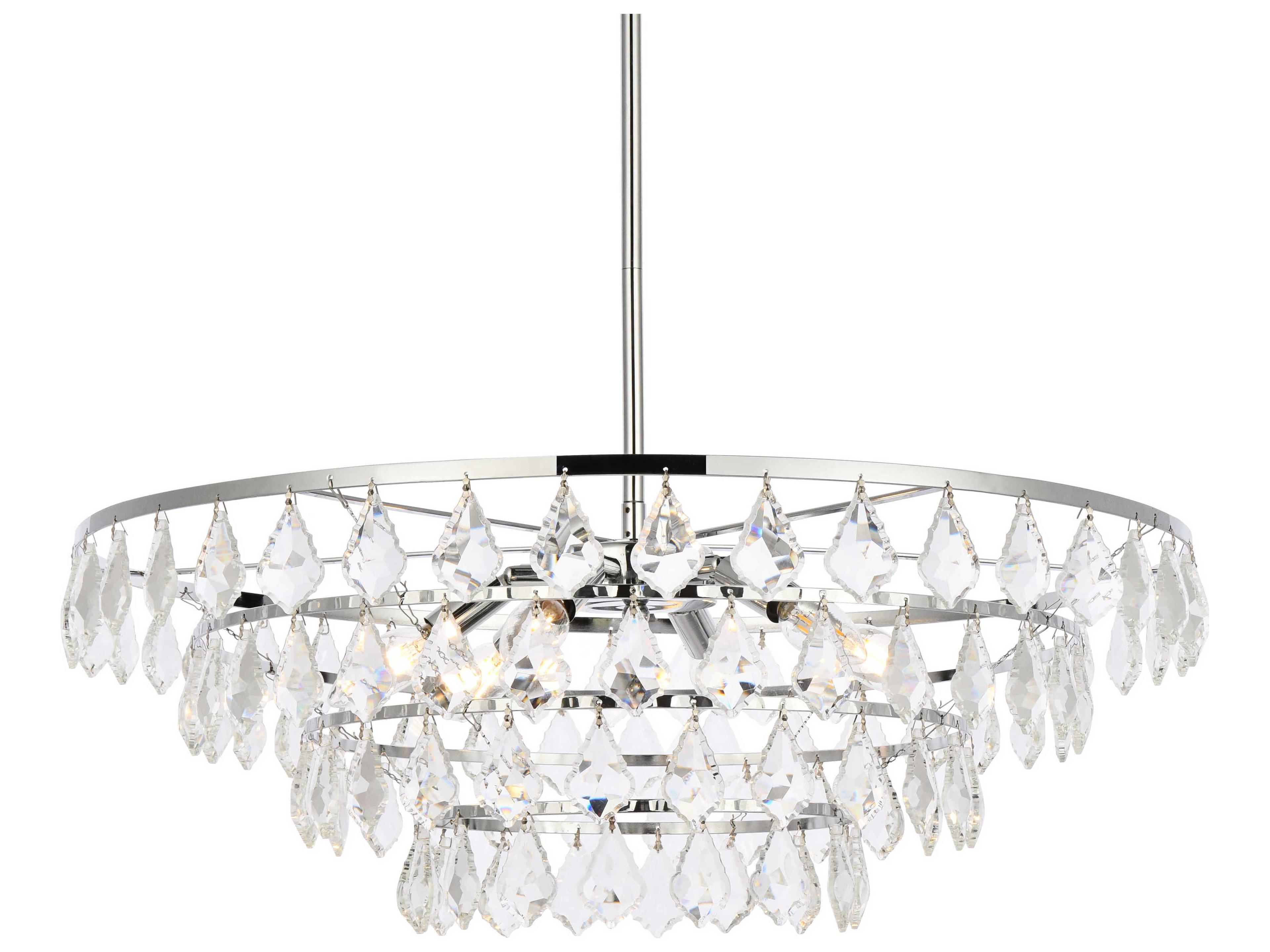 Elegant Lighting Ella 6-Light Chrome Crystal Pendant
