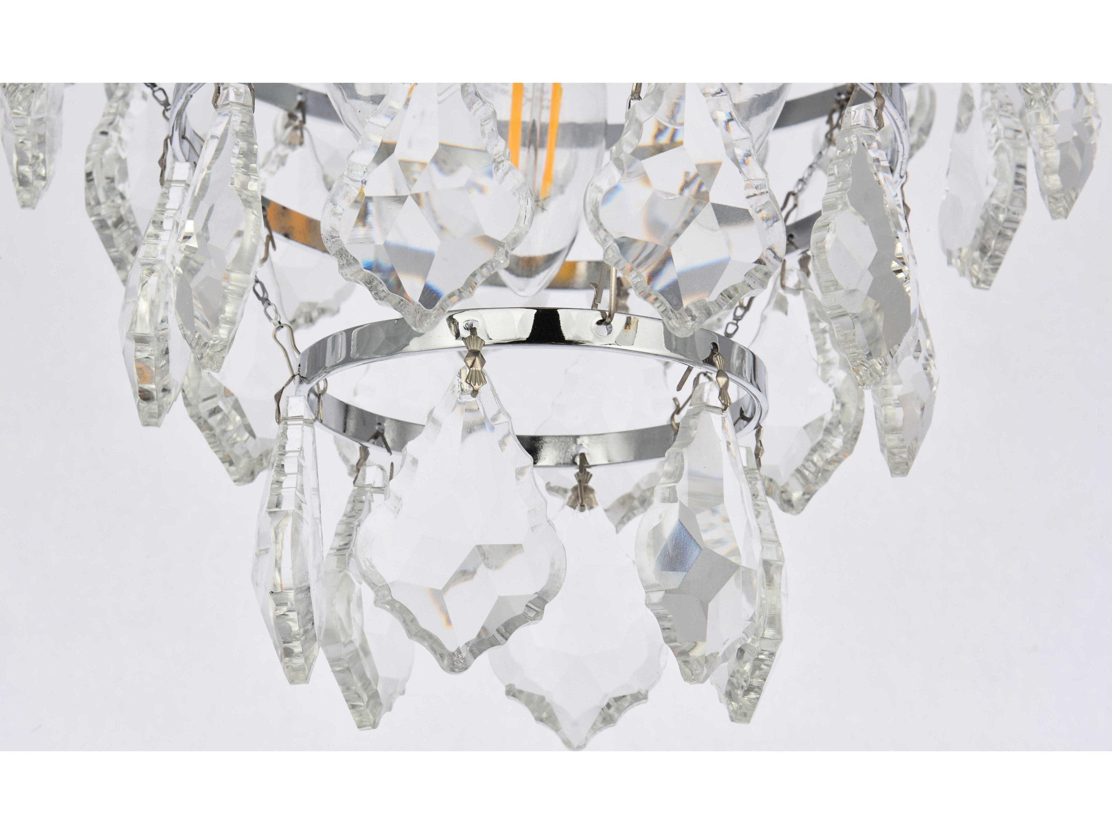 Elegant Lighting Ella 3-Light Chrome Crystal Flush Mount