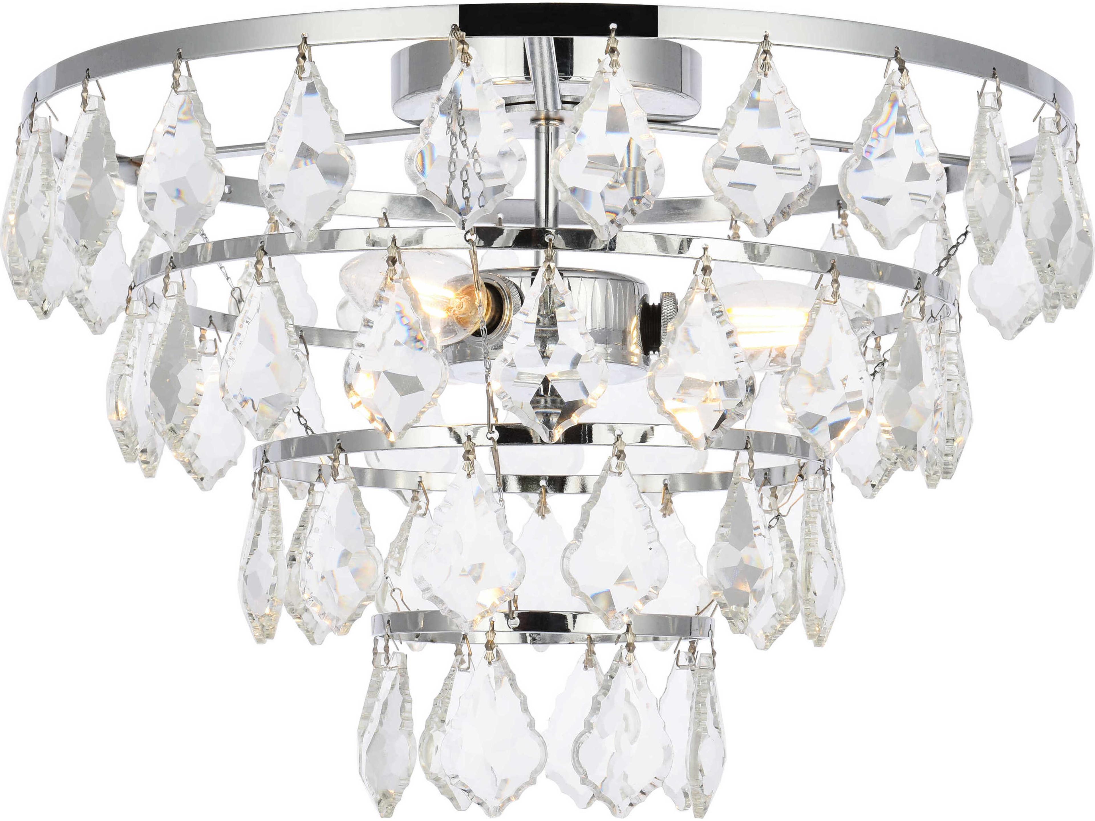 Ella 3-Light Chrome Crystal Flush Mount