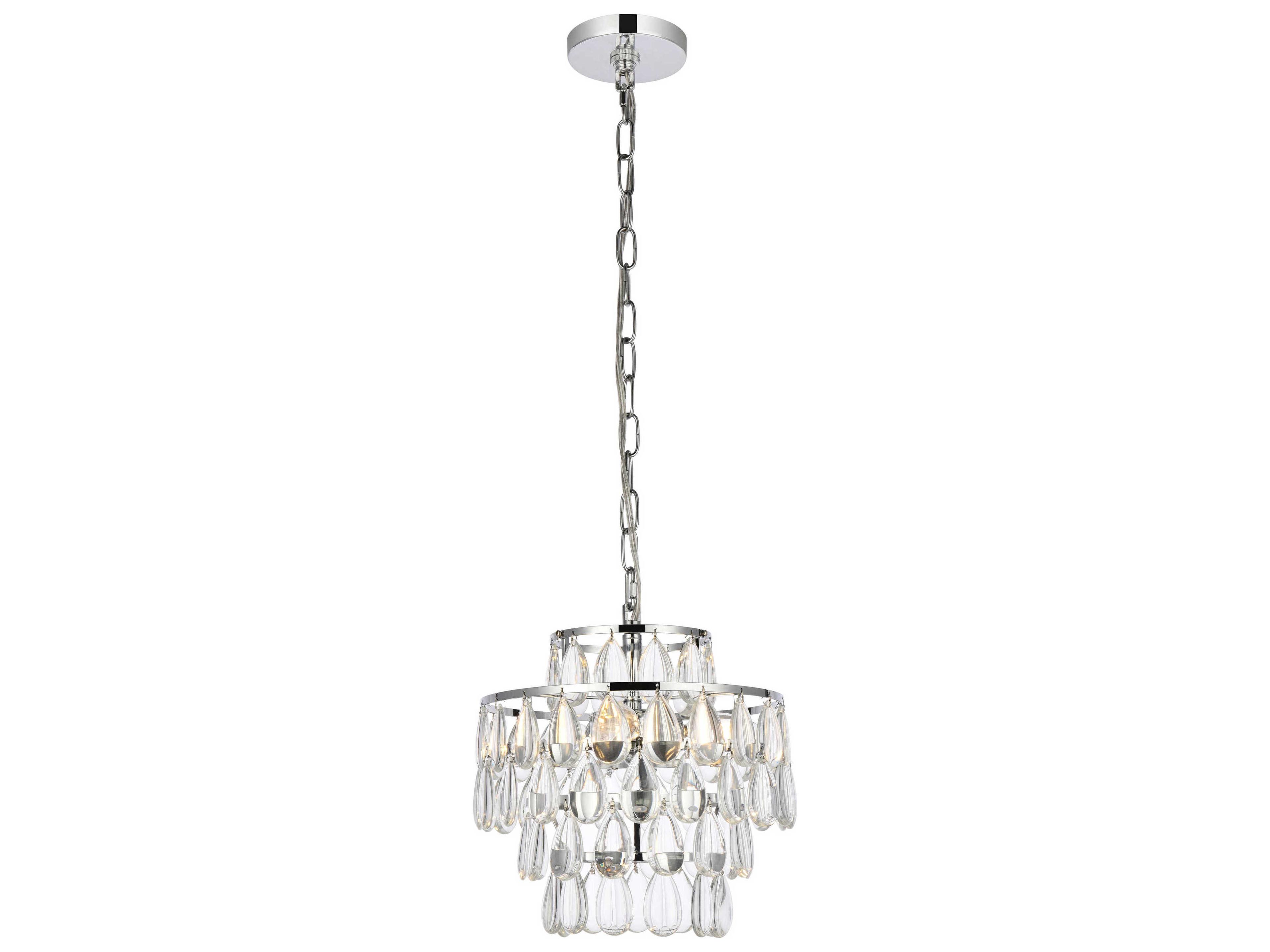 Mila 3-Light Chrome Crystal Mini Pendant