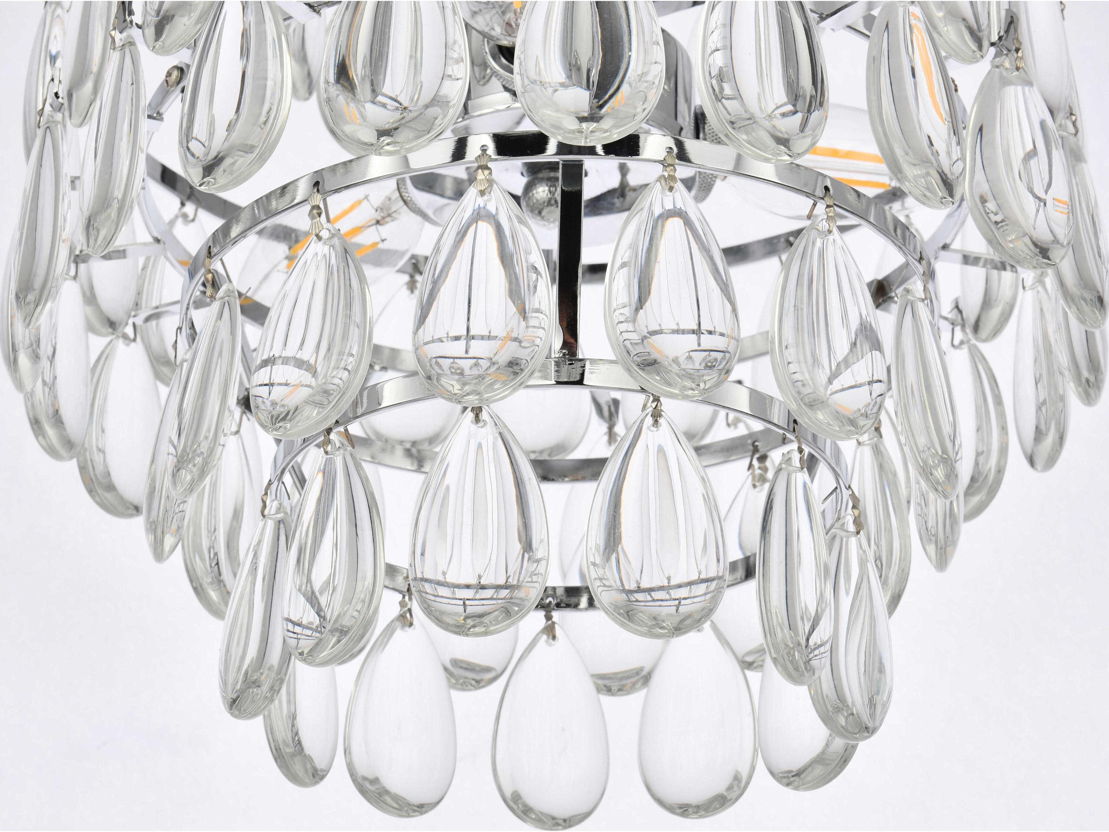 Elegant Lighting Mila 3-Light Chrome Crystal Mini Pendant