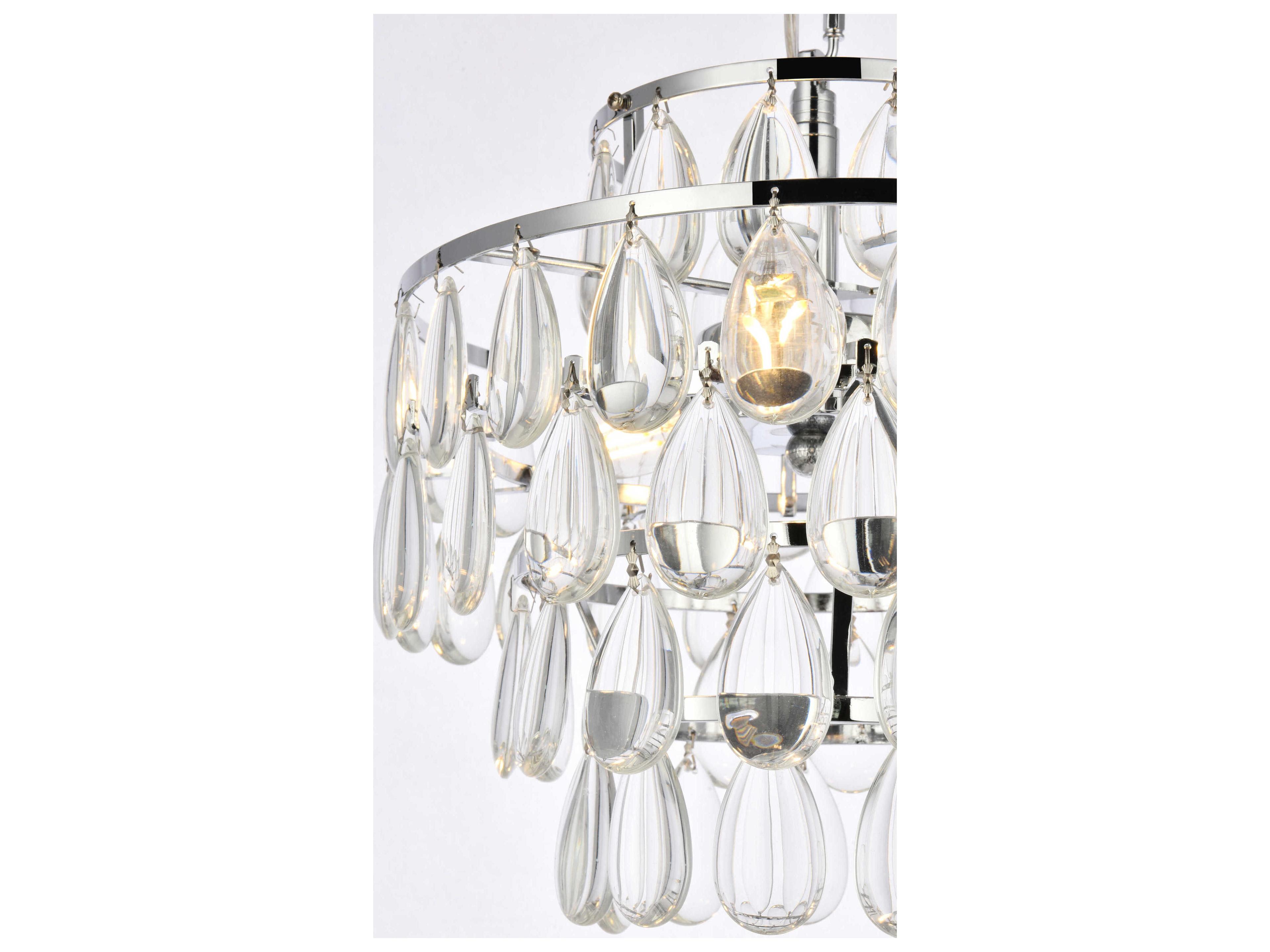 Elegant Lighting Mila 3-Light Chrome Crystal Mini Pendant
