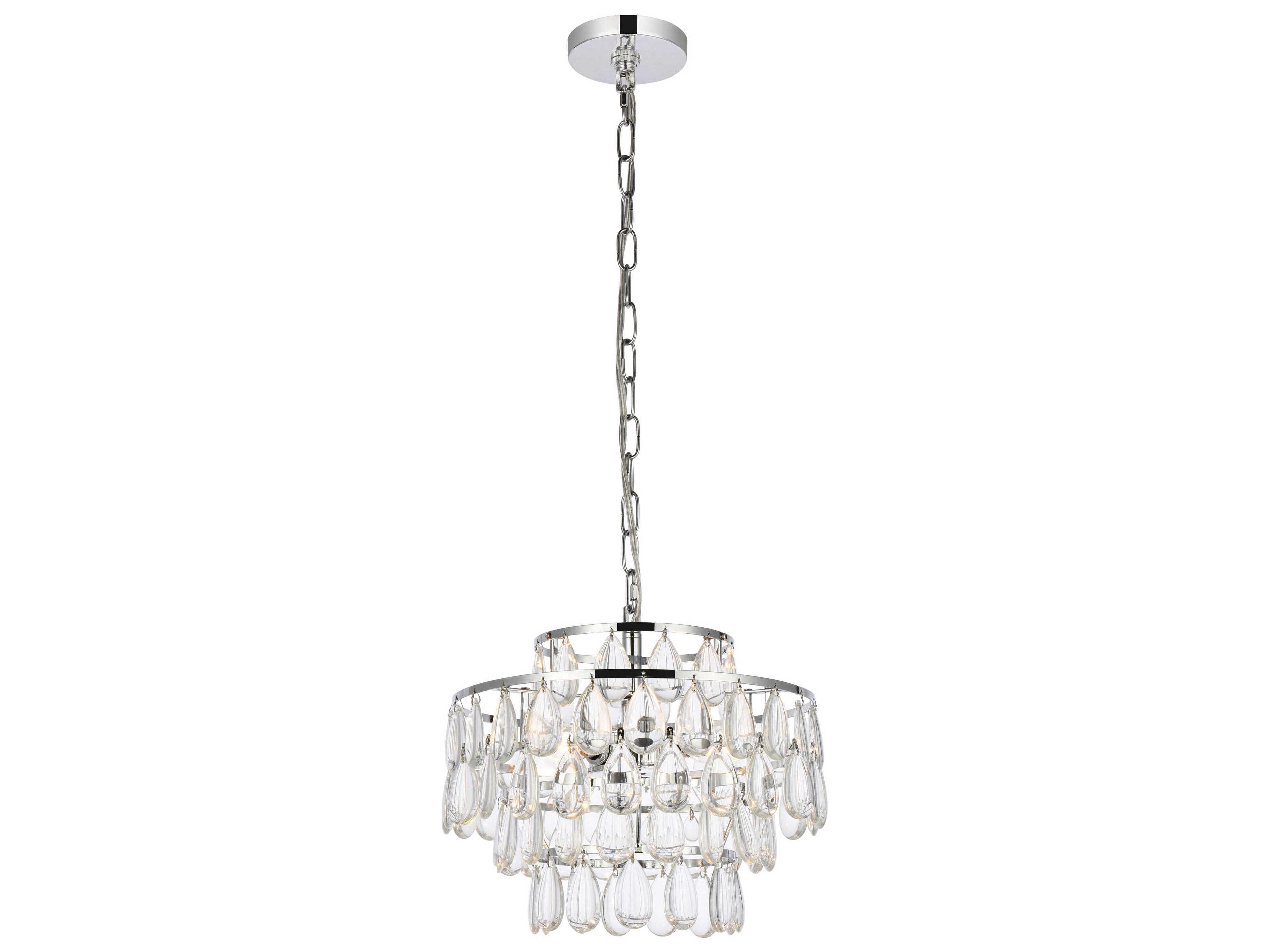 Mila 3-Light Chrome Crystal Glass Pendant