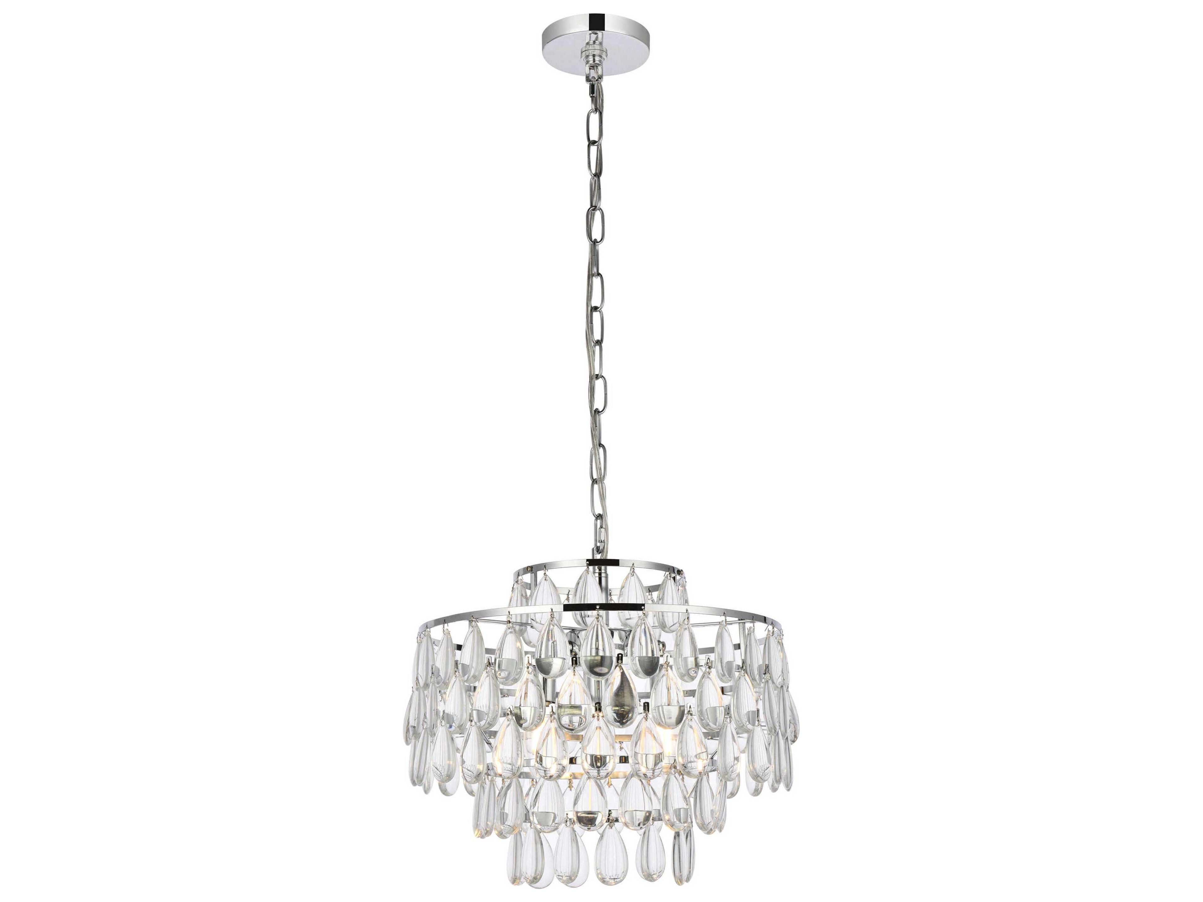Mila 3-Light Chrome Crystal Pendant