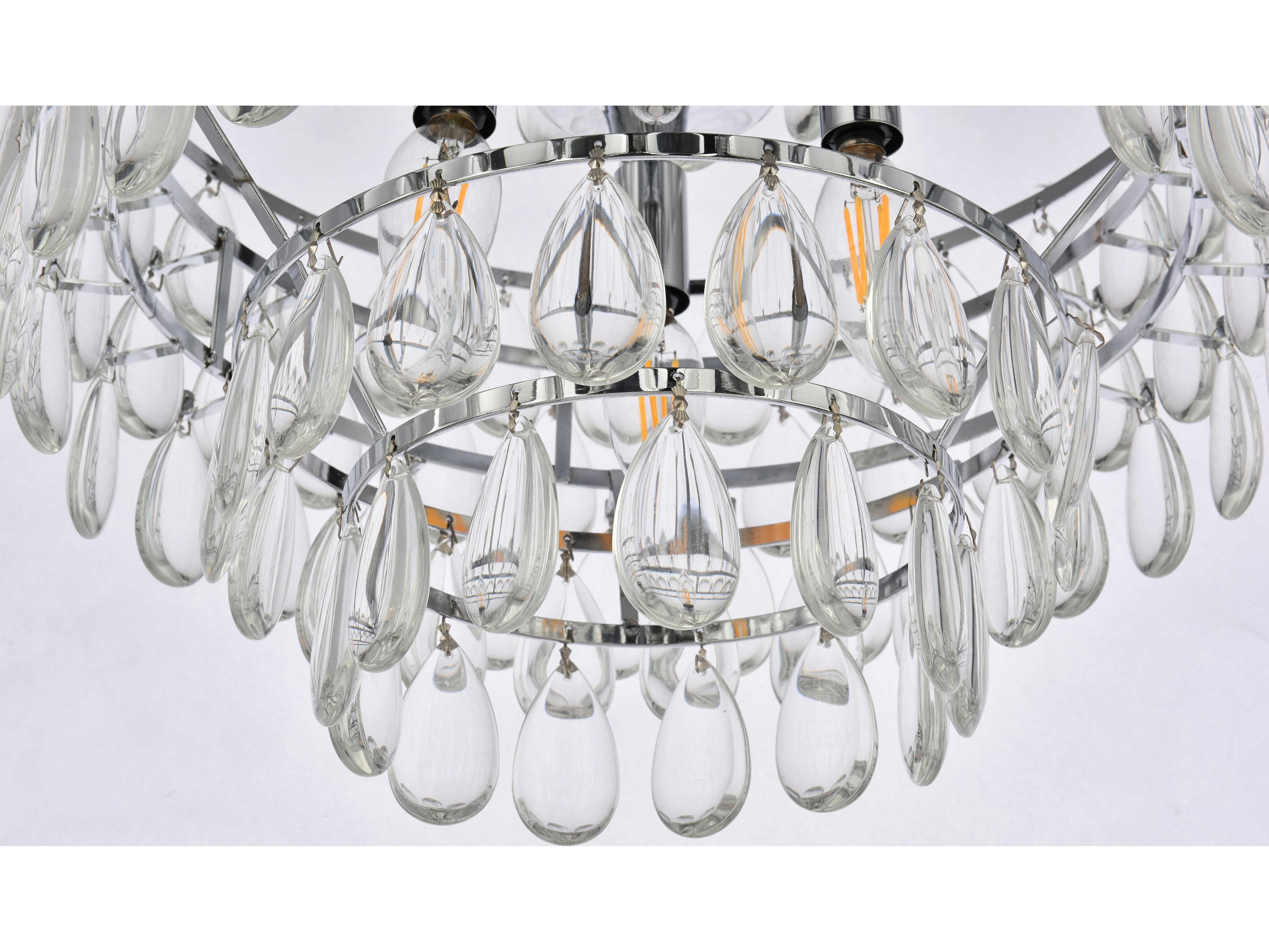 Elegant Lighting Mila 3-Light Chrome Crystal Pendant