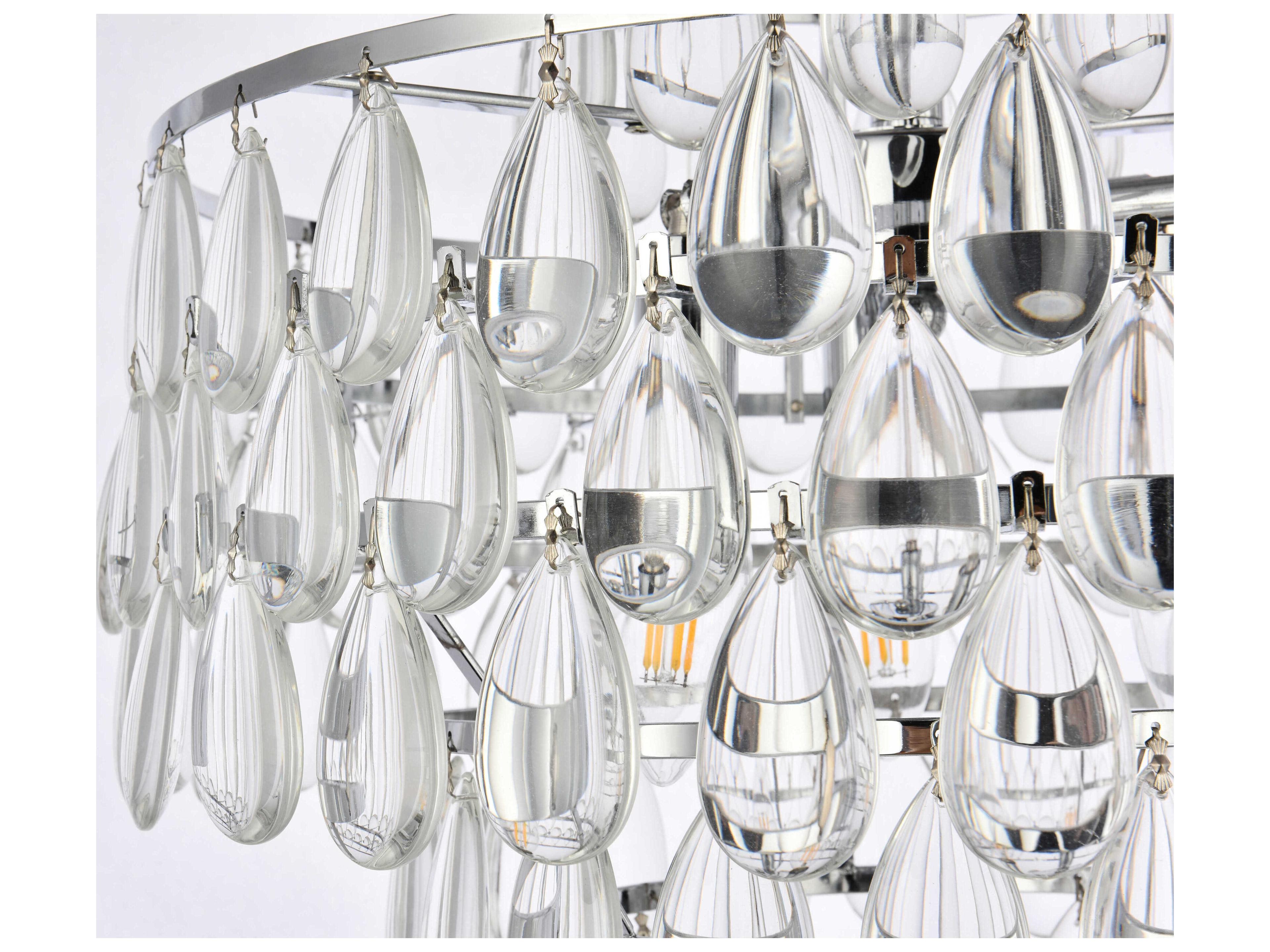 Elegant Lighting Mila 3-Light Chrome Crystal Pendant
