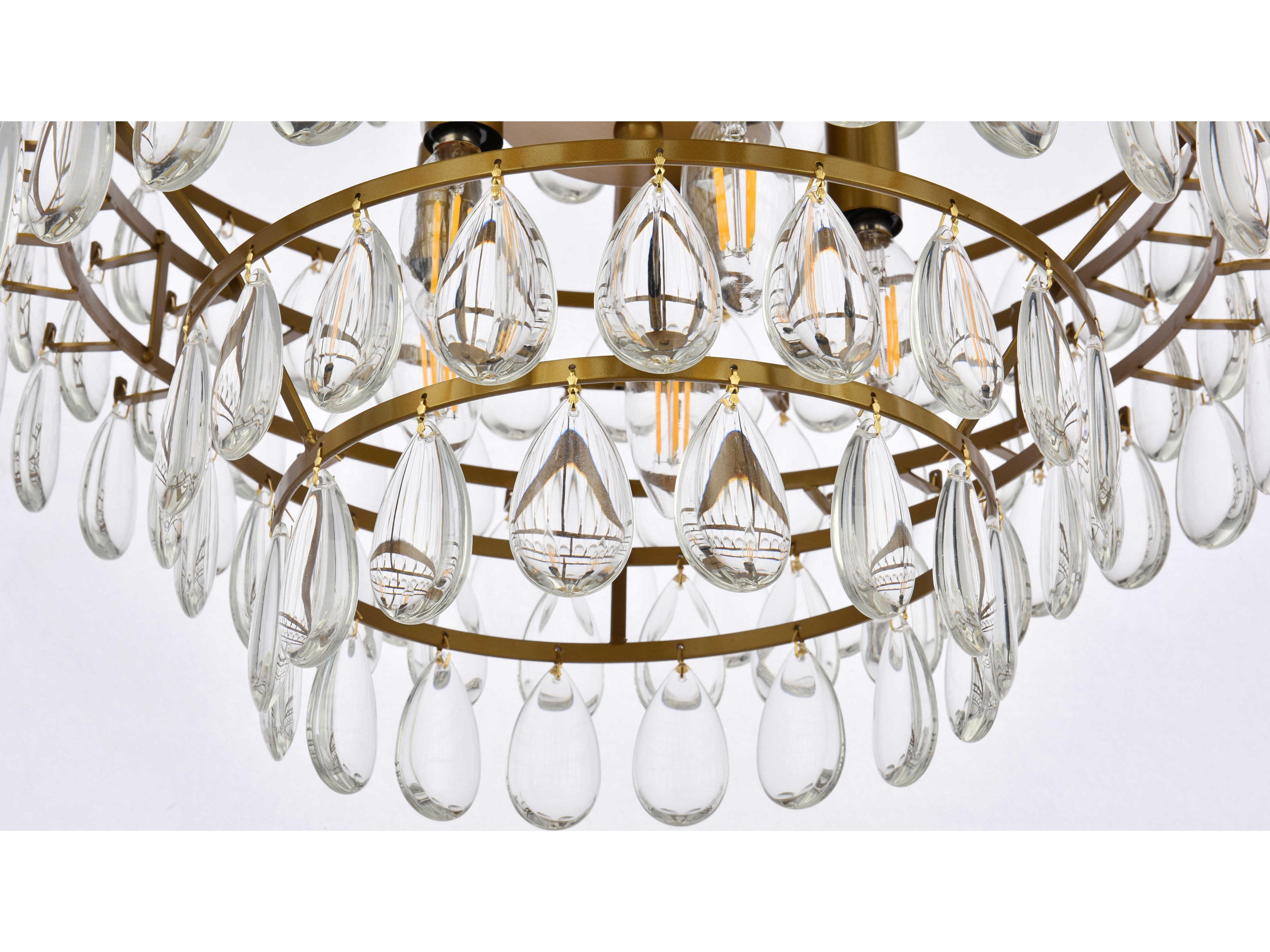 Elegant Lighting Mila 5-Light Brass Crystal Pendant