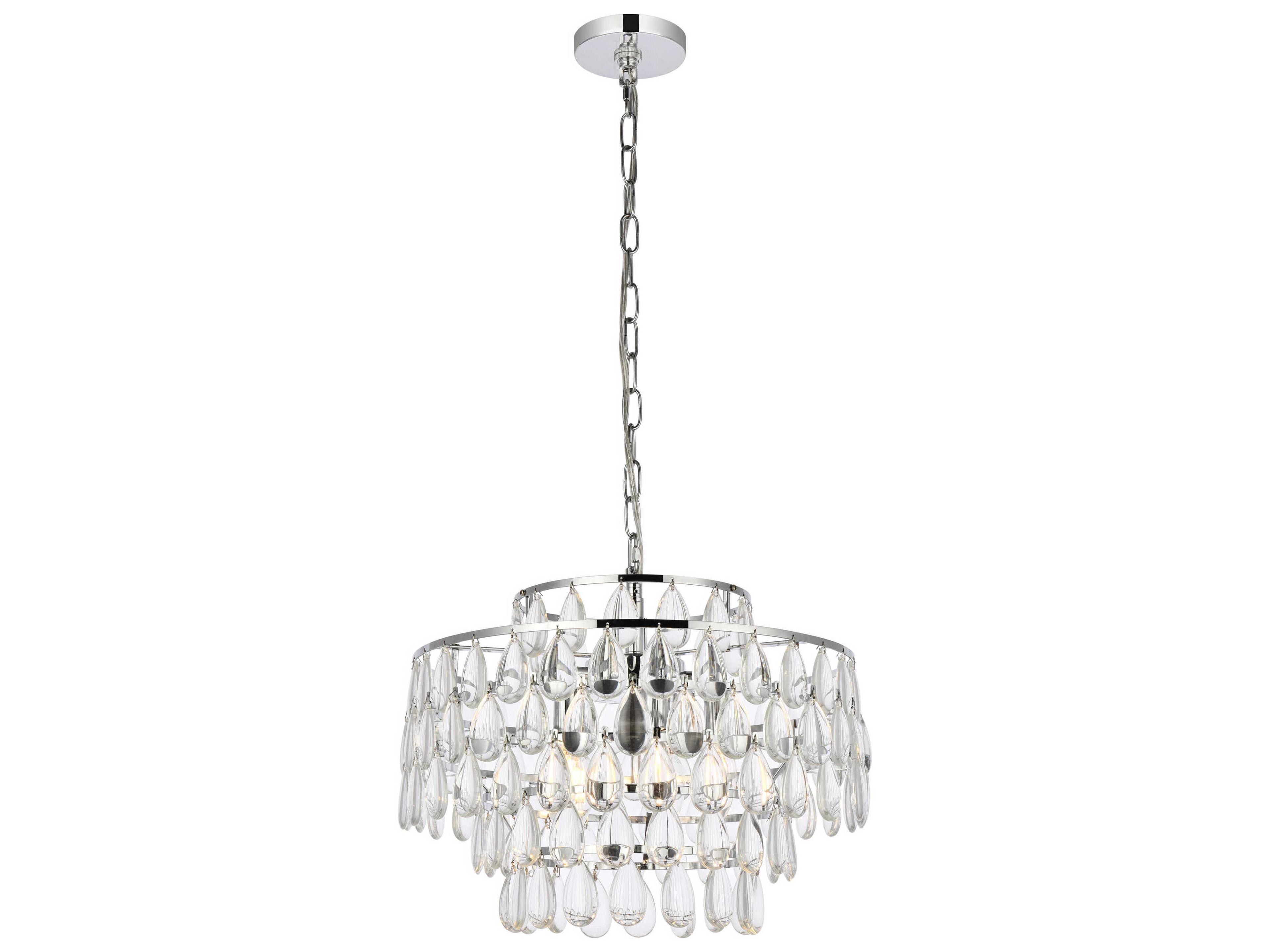 Mila 5-Light Chrome Crystal Pendant