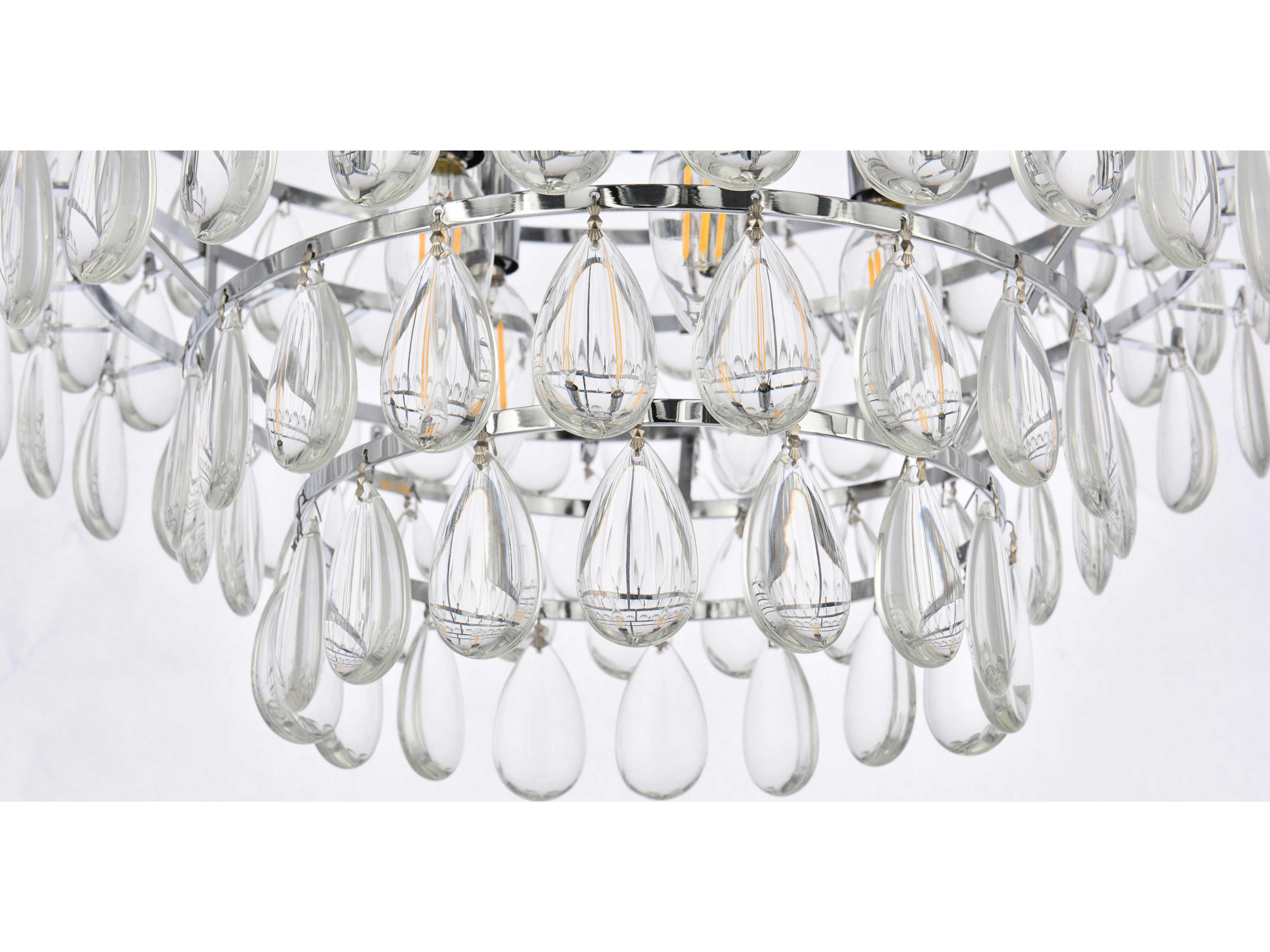 Elegant Lighting Mila 5-Light Chrome Crystal Pendant
