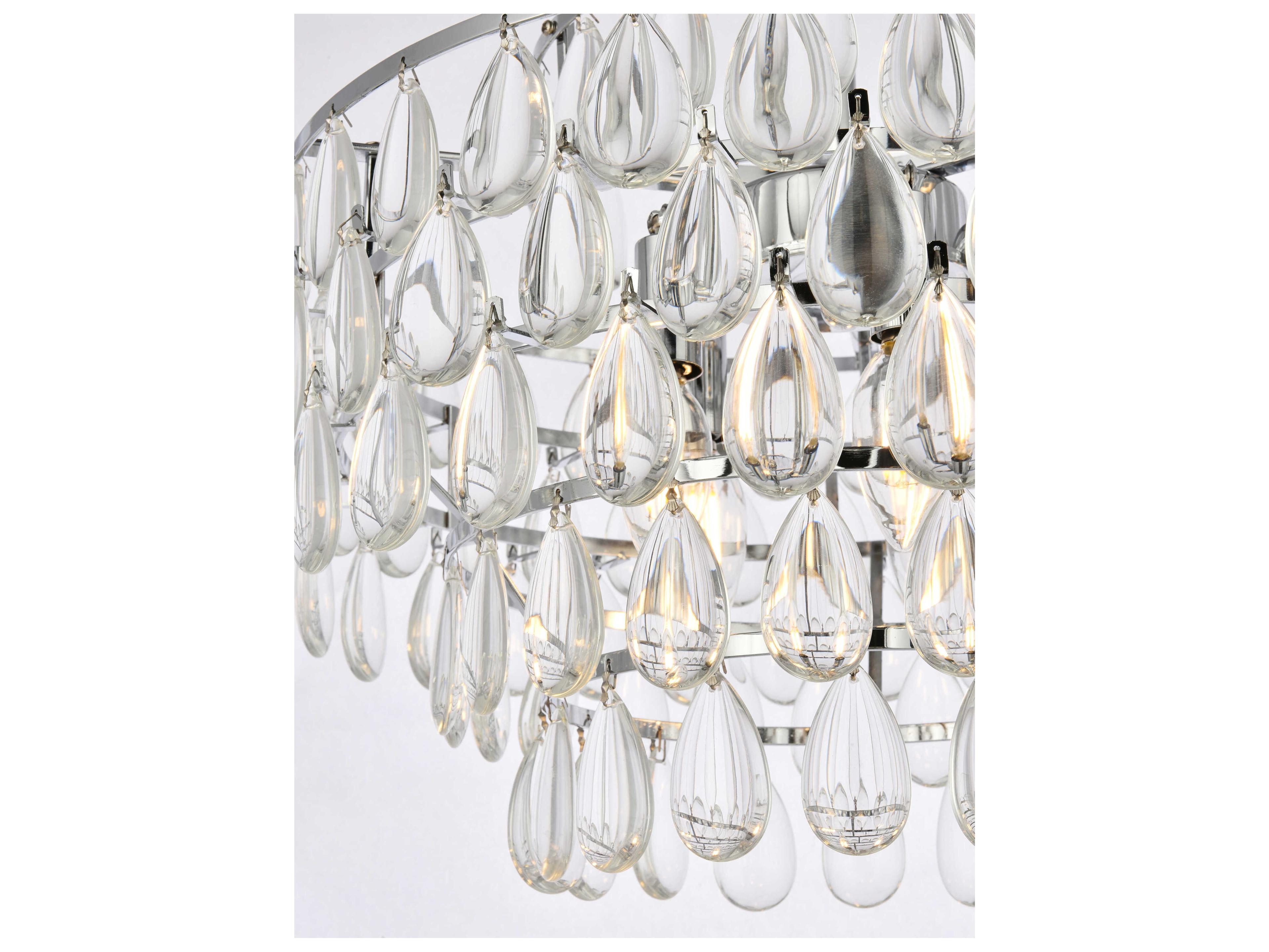 Elegant Lighting Mila 5-Light Chrome Crystal Pendant