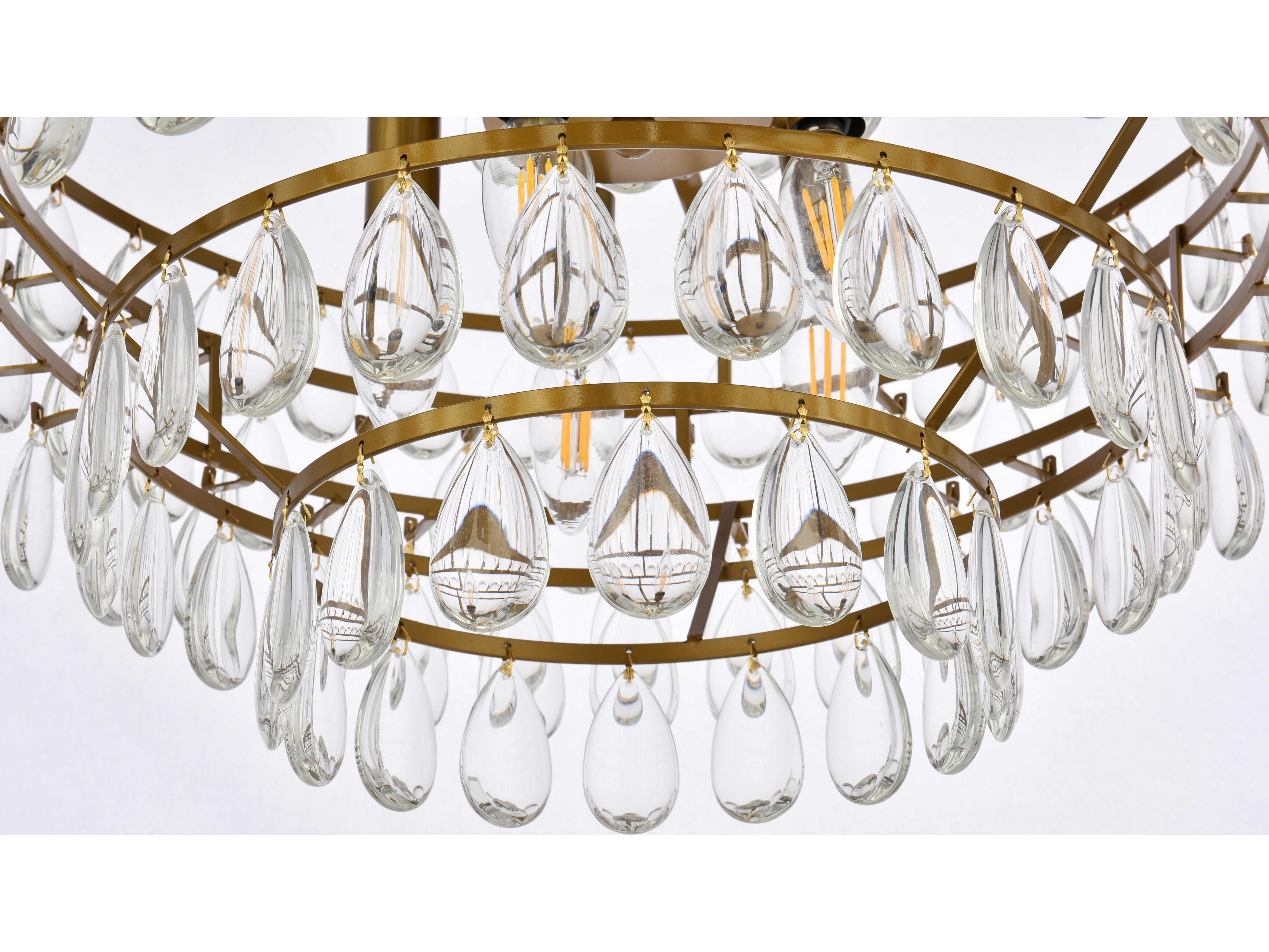 Elegant Lighting Mila 5-Light Brass Crystal Pendant