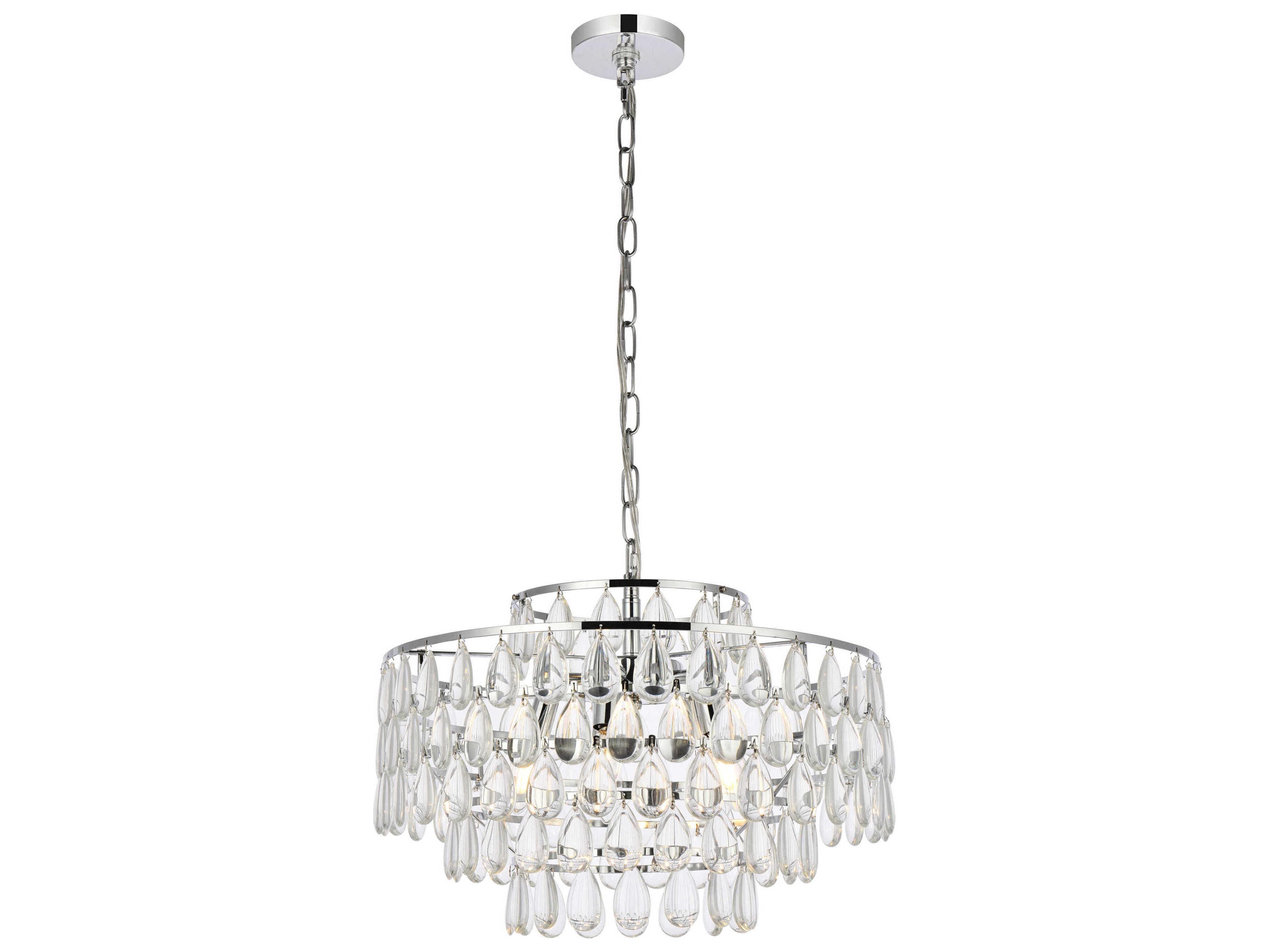 Mila 5-Light Chrome Crystal Pendant