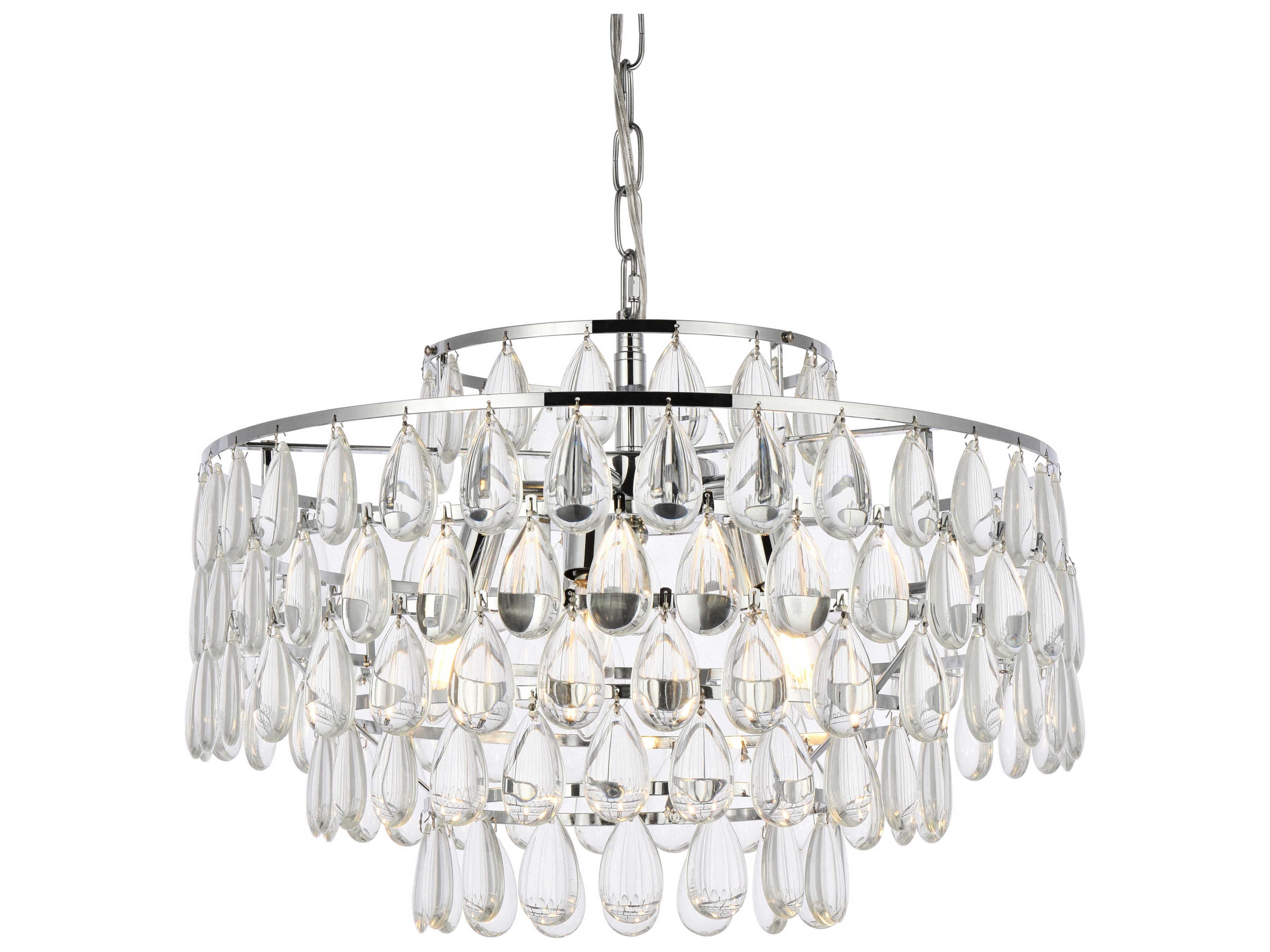 Elegant Lighting Mila 5-Light Chrome Crystal Pendant