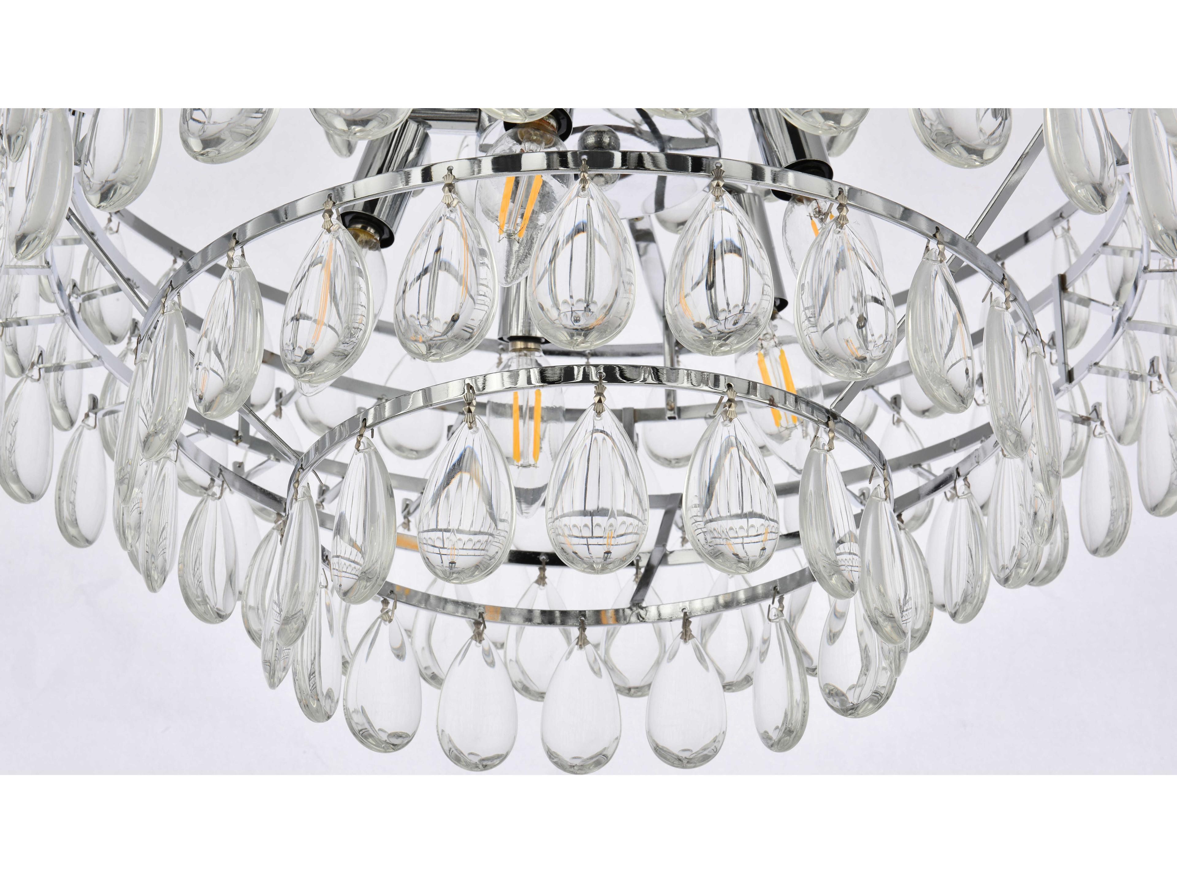 Elegant Lighting Mila 5-Light Chrome Crystal Pendant