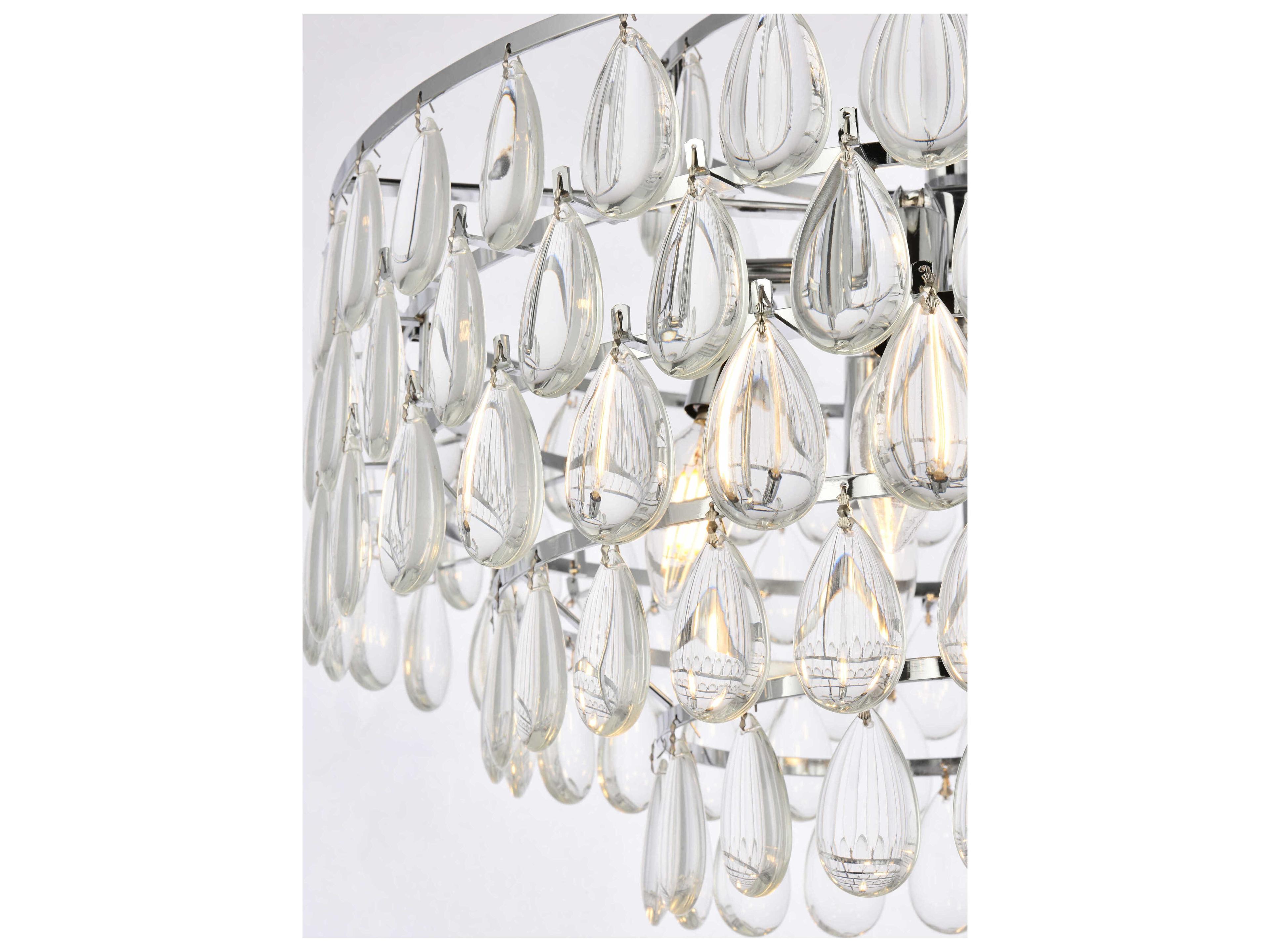 Elegant Lighting Mila 5-Light Chrome Crystal Pendant