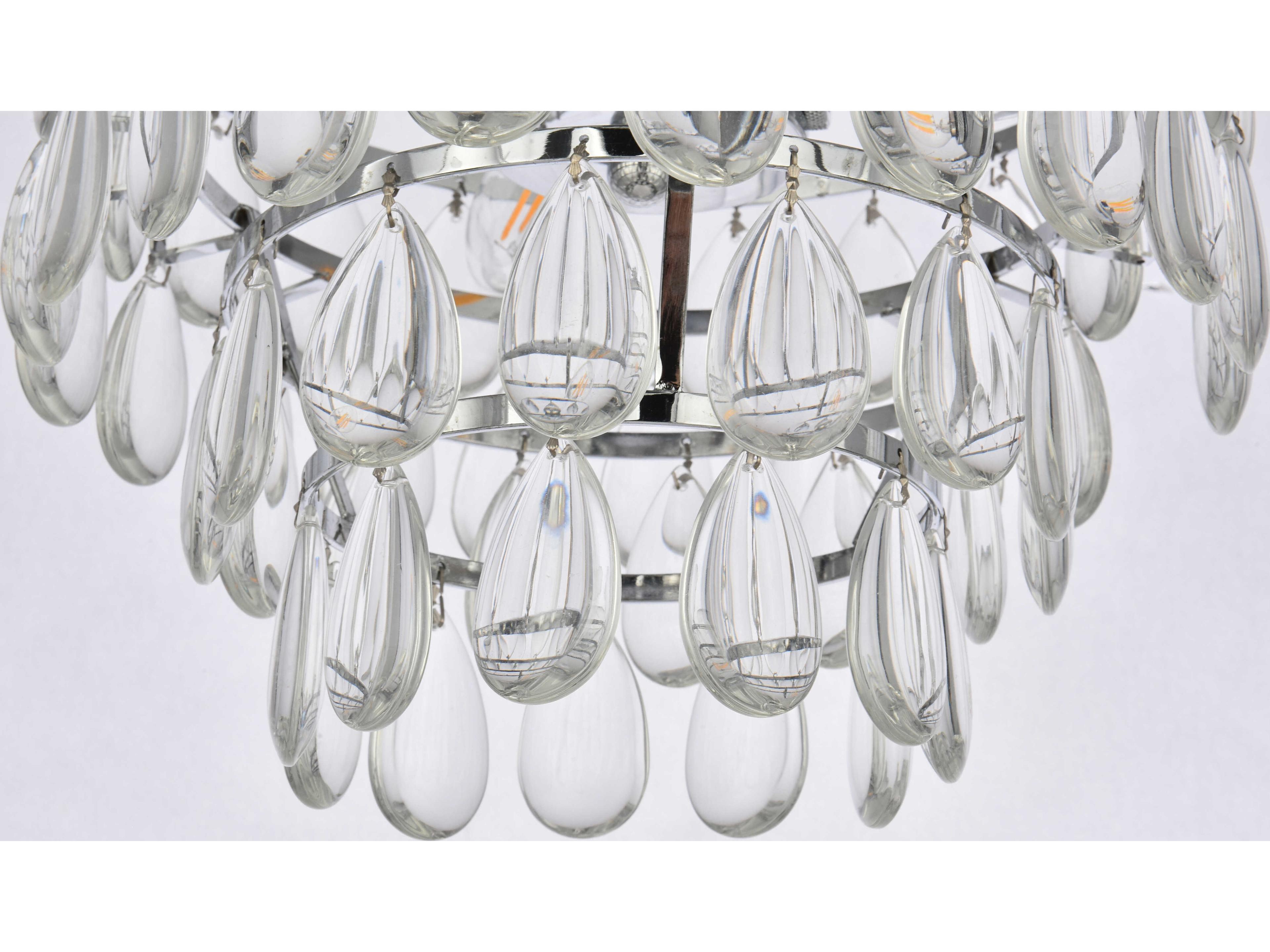 Elegant Lighting Mila 3-Light Chrome Crystal Semi Flush Mount
