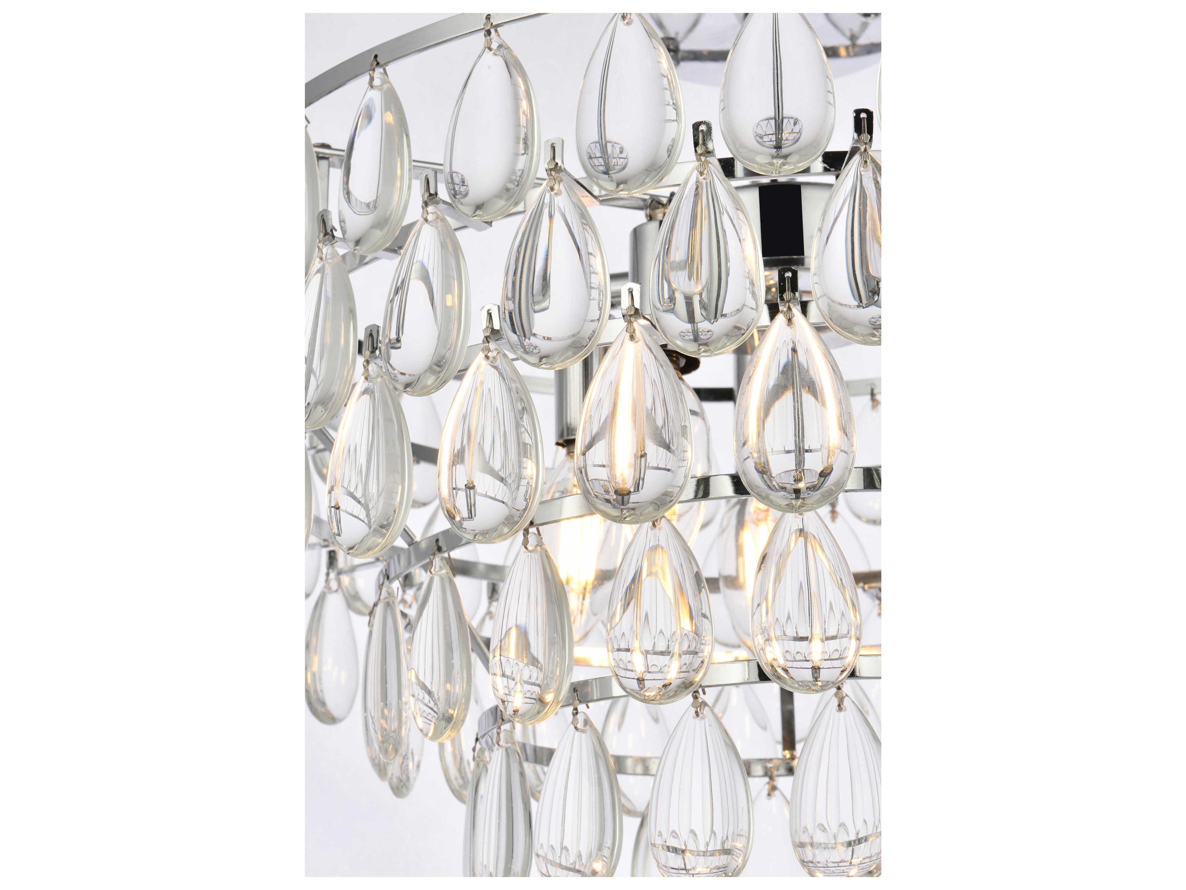 Elegant Lighting Mila 5-Light Chrome Crystal Semi Flush Mount