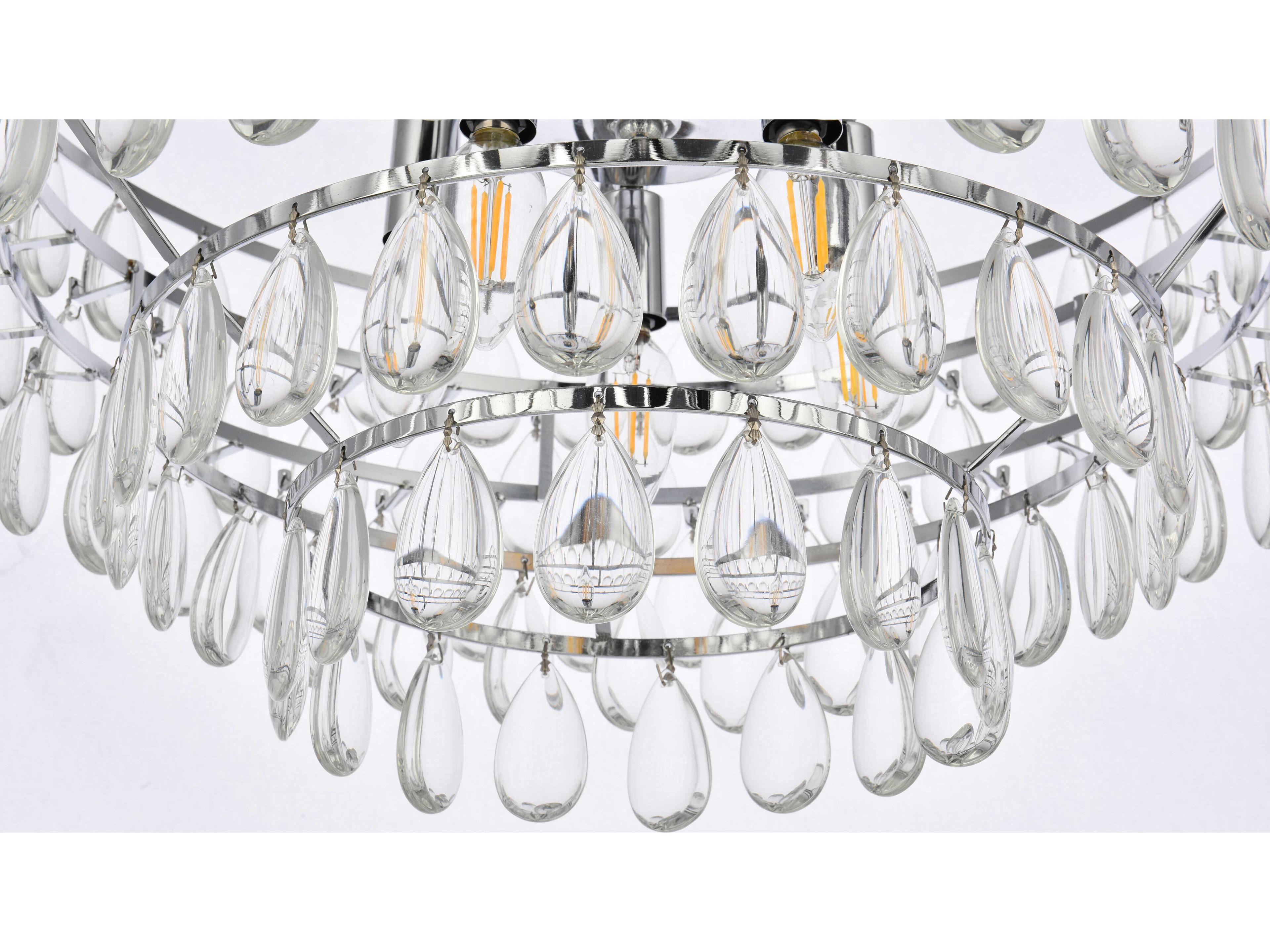 Elegant Lighting Mila 5-Light Chrome Crystal Semi Flush Mount