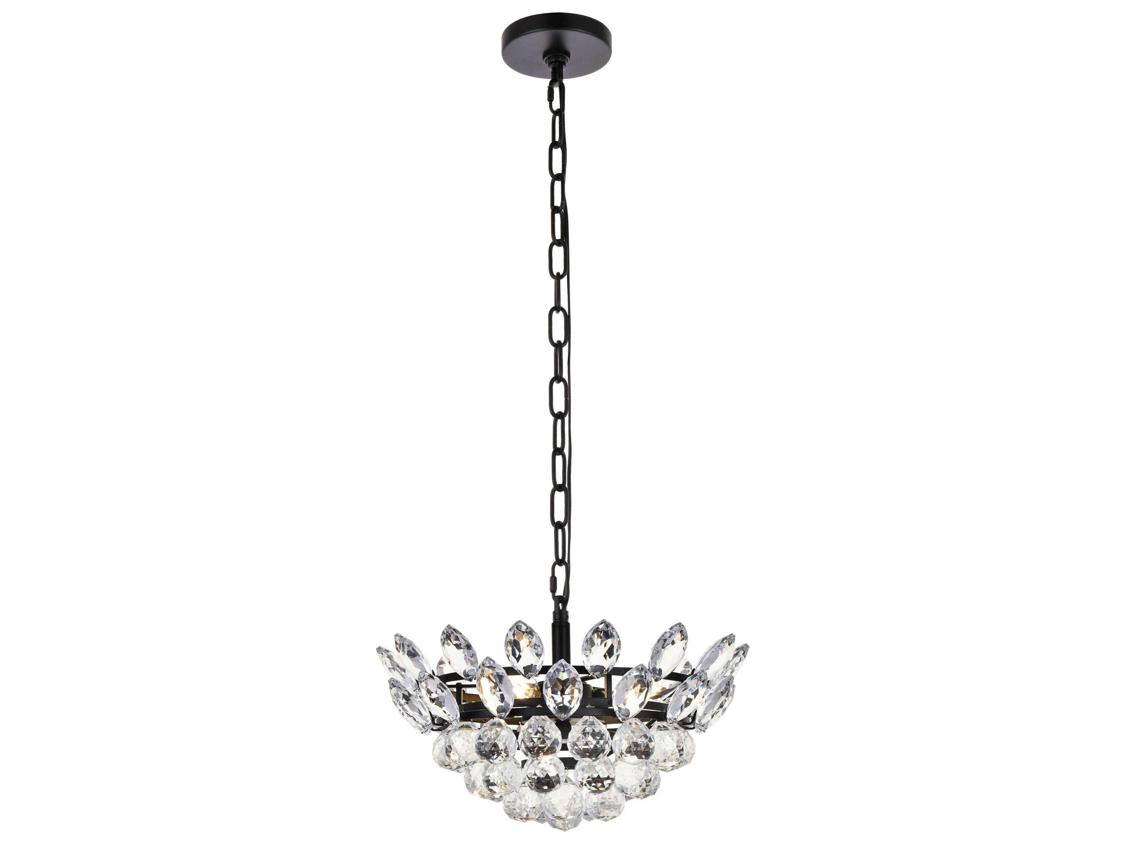 Emilia 3-Light Black Crystal Pendant