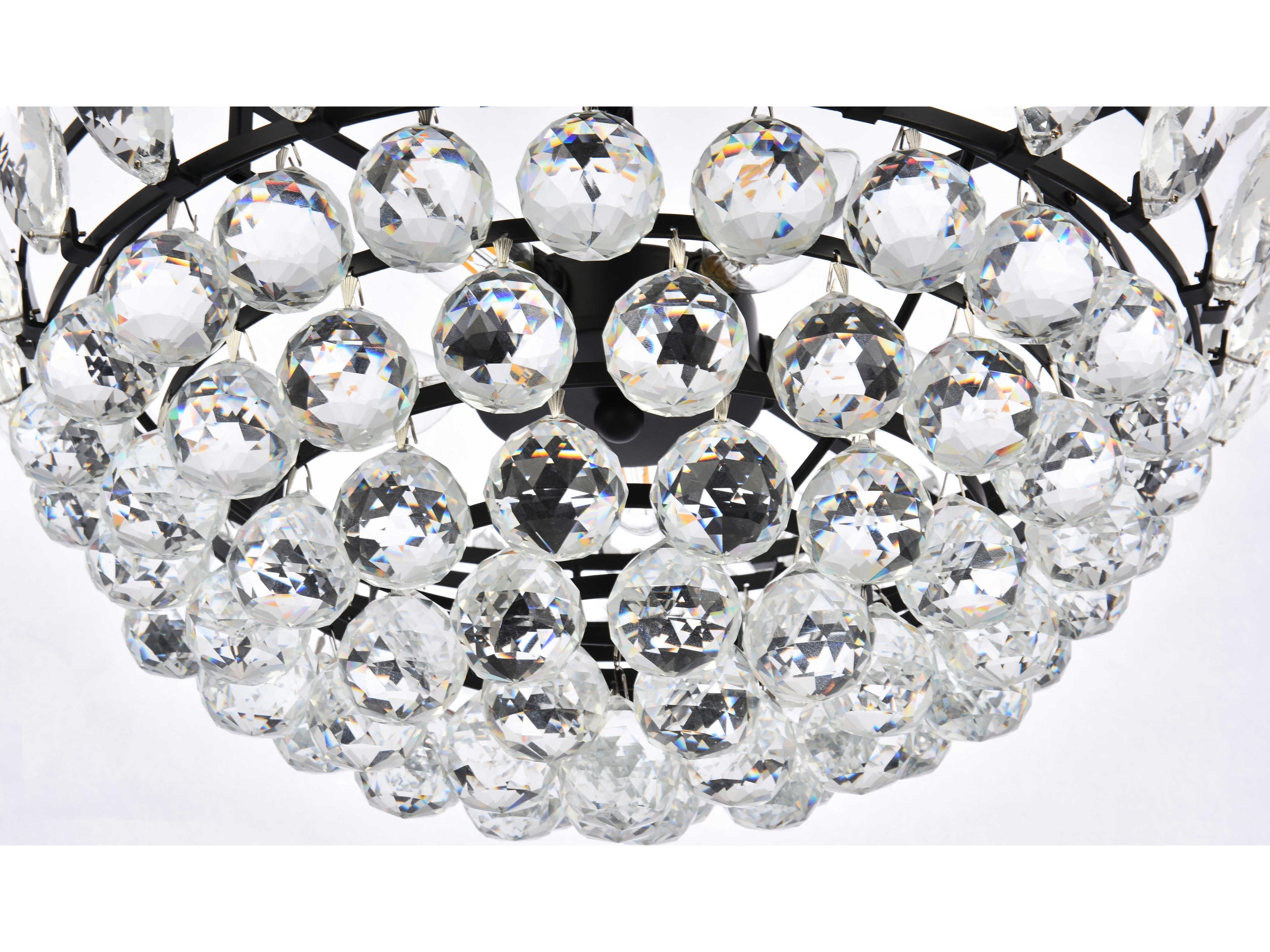 Elegant Lighting Emilia 5-Light Black Crystal Pendant