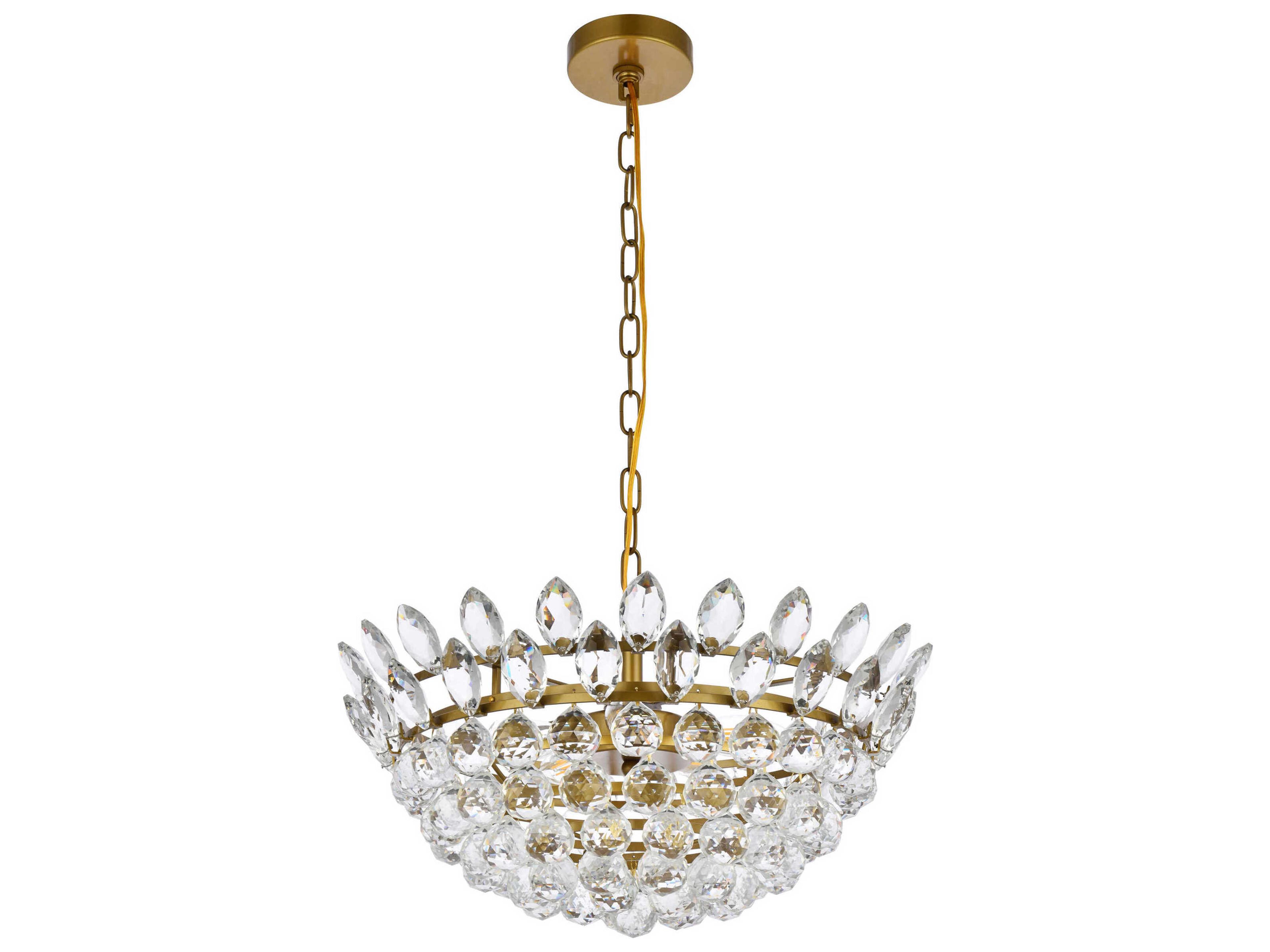Elegant Lighting Emilia 5-Light Brass Crystal Pendant
