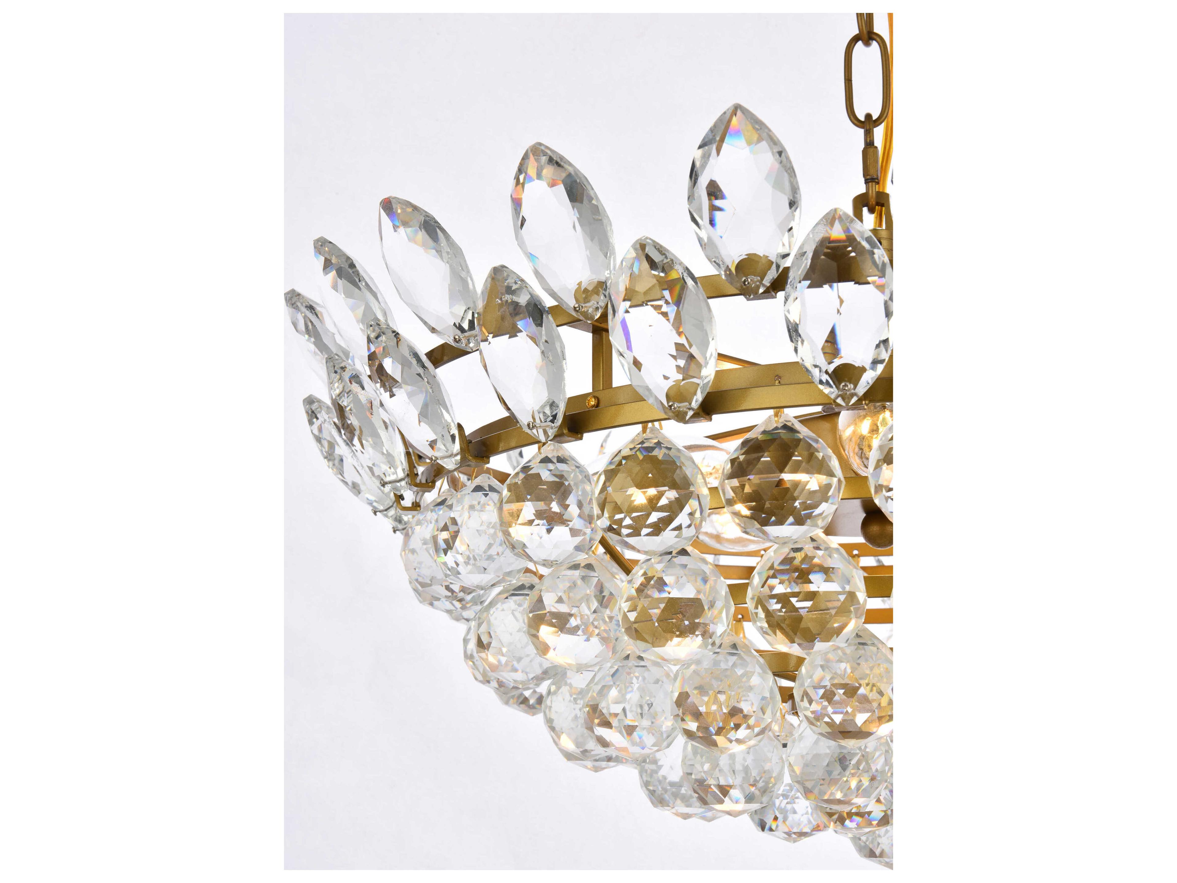 Elegant Lighting Emilia 5-Light Brass Crystal Pendant