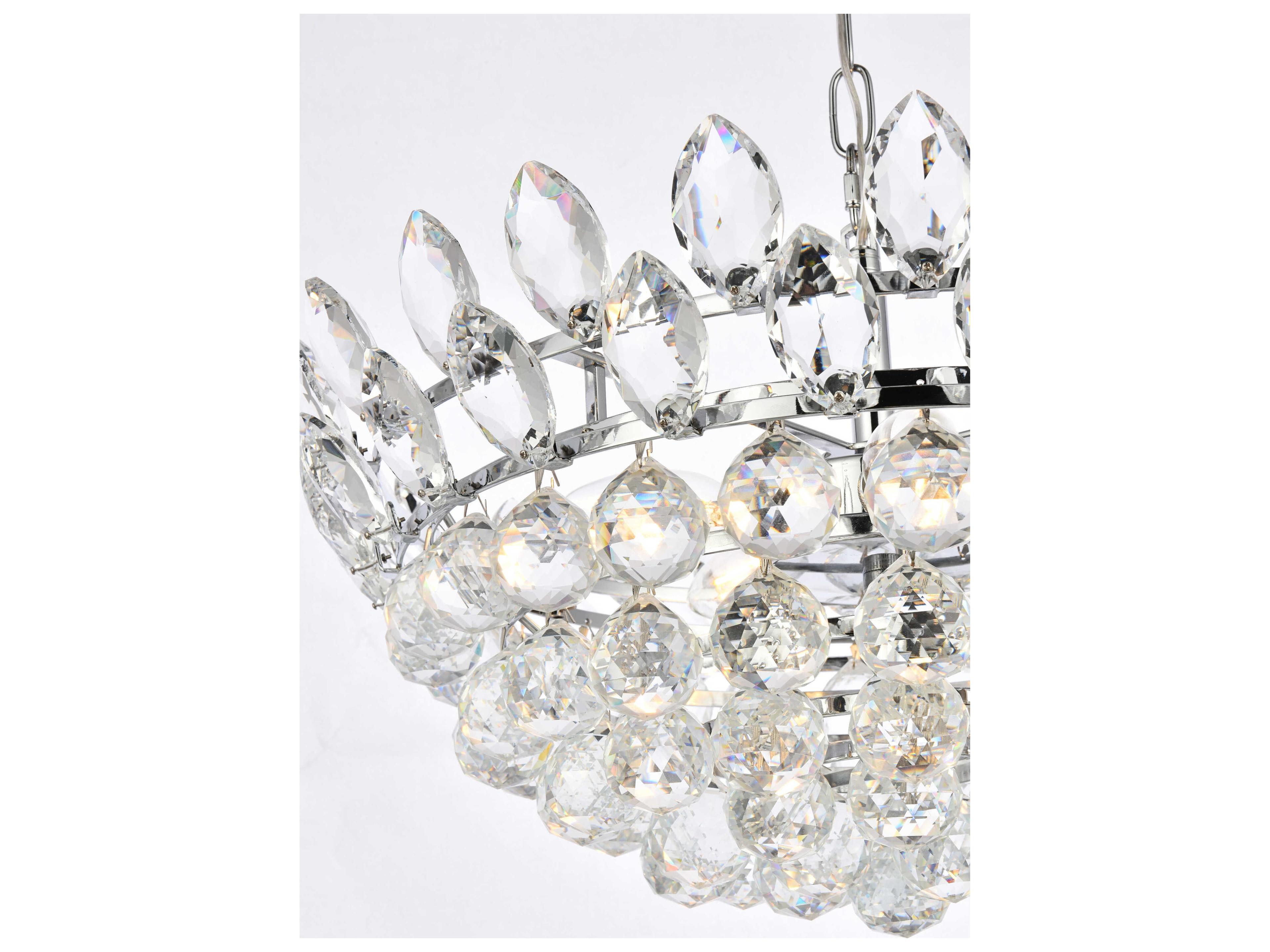 Elegant Lighting Emilia 5-Light Chrome Crystal Pendant