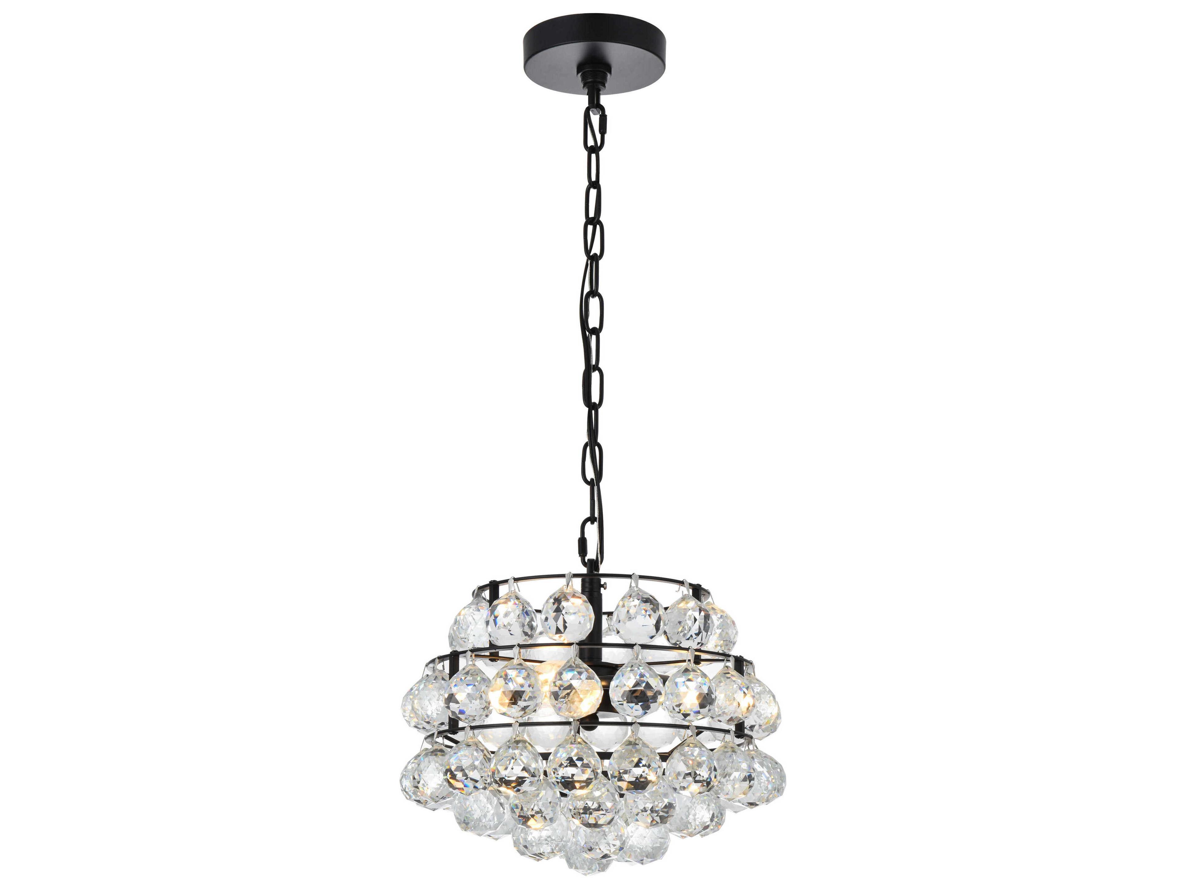 Savannah 3-Light Black Crystal Mini Pendant