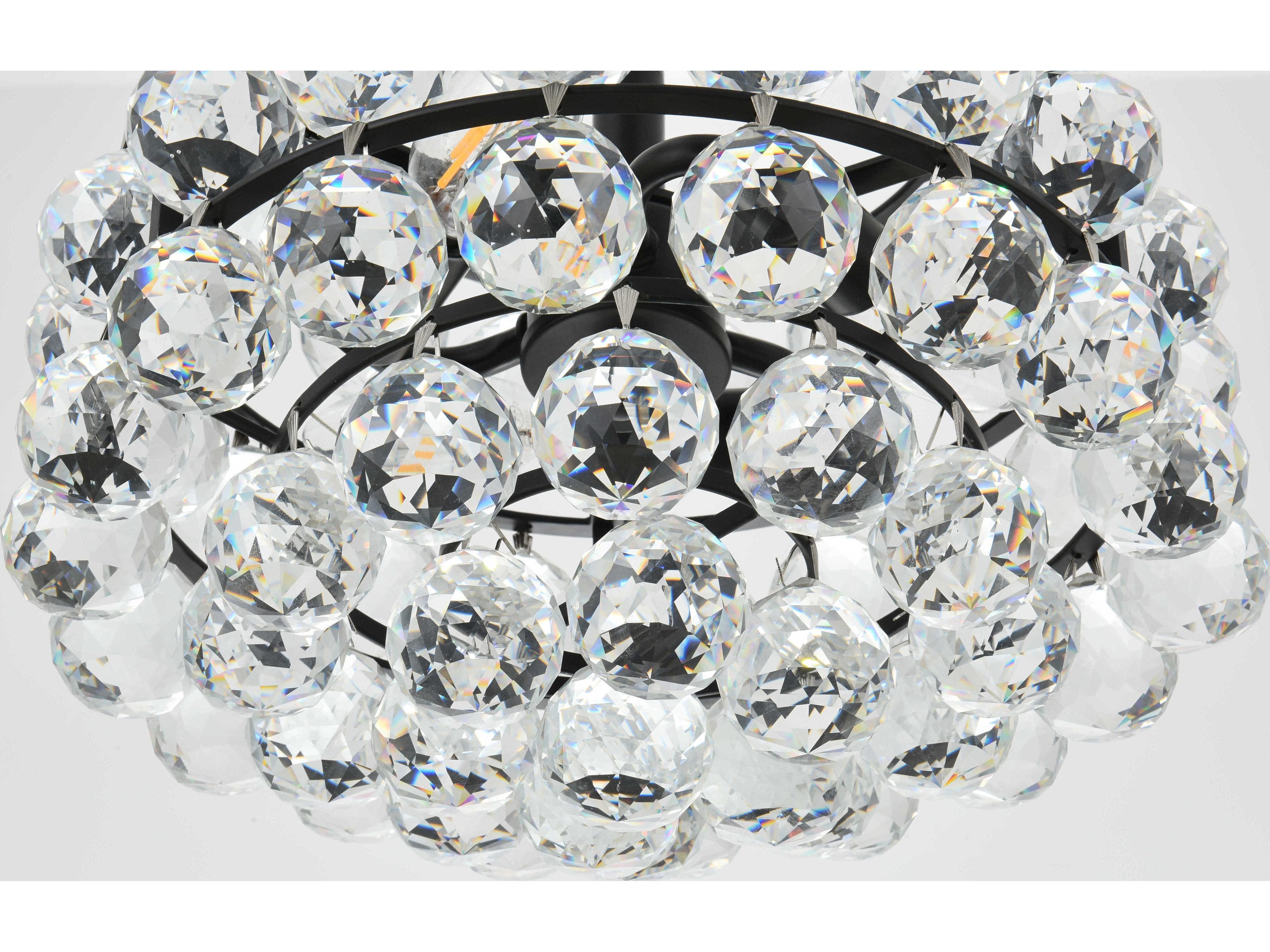 Elegant Lighting Savannah 3-Light Black Crystal Mini Pendant