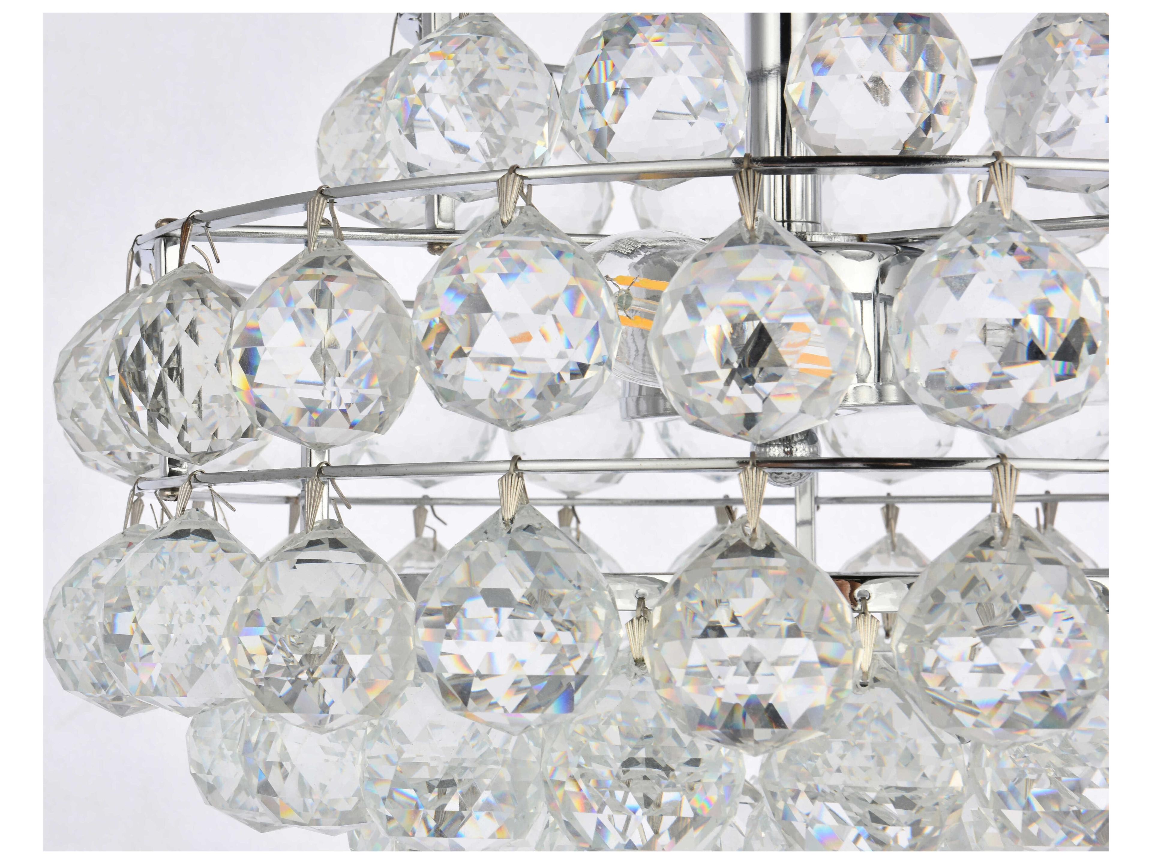 Elegant Lighting Savannah 3-Light Chrome Crystal Pendant
