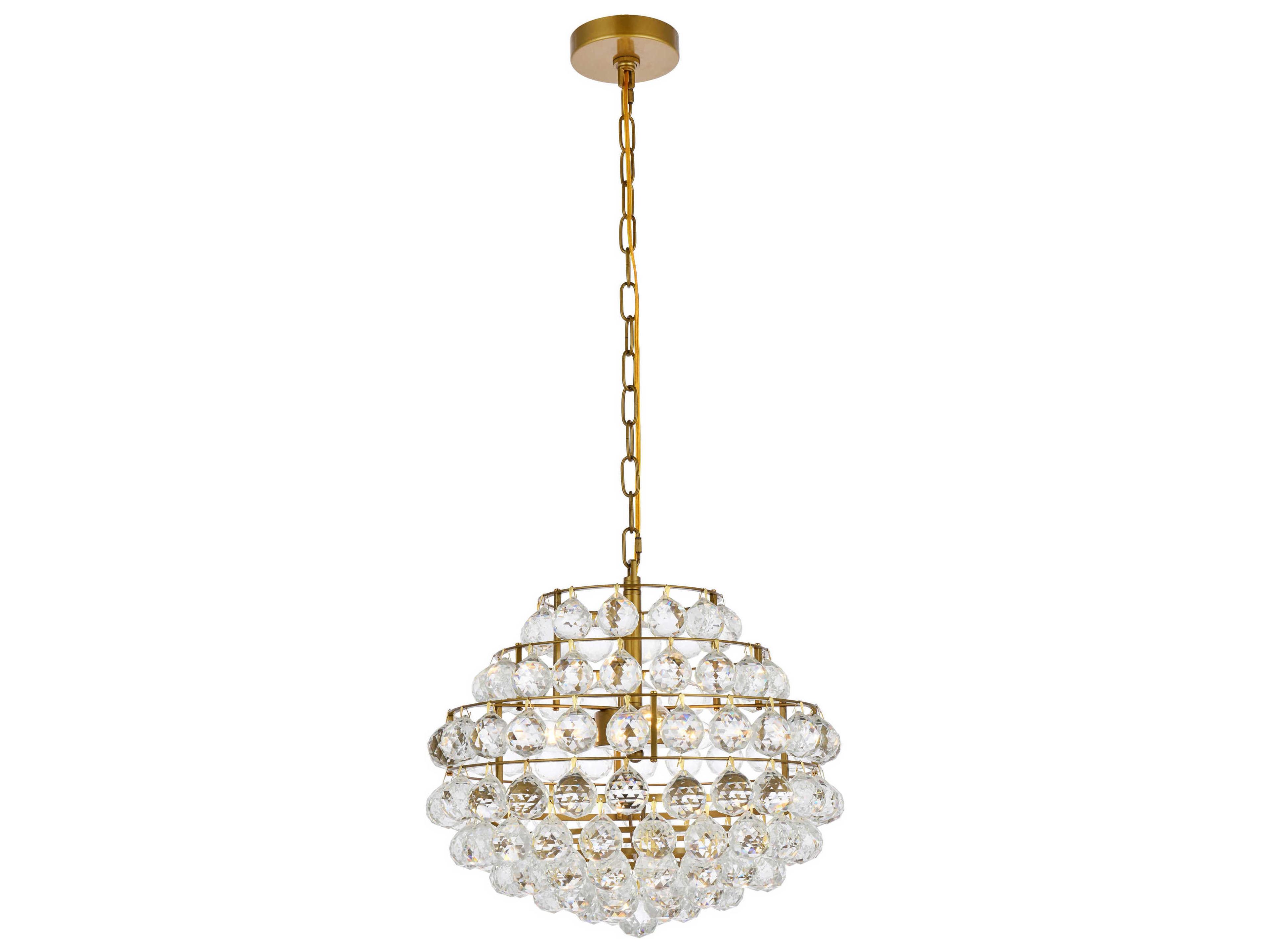 Savannah 3-Light Brass Crystal Pendant