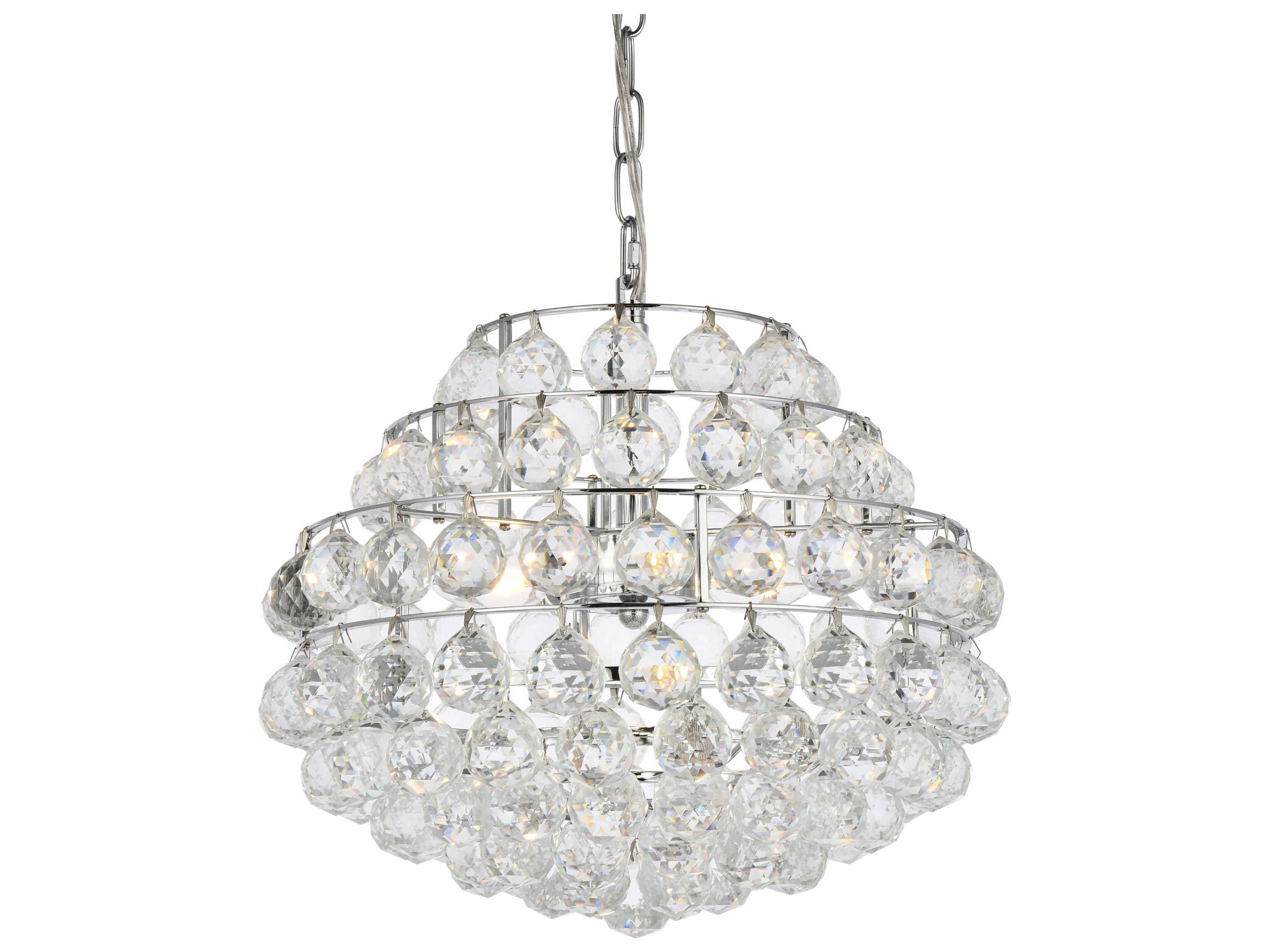 Elegant Lighting Savannah 3-Light Chrome Crystal Pendant