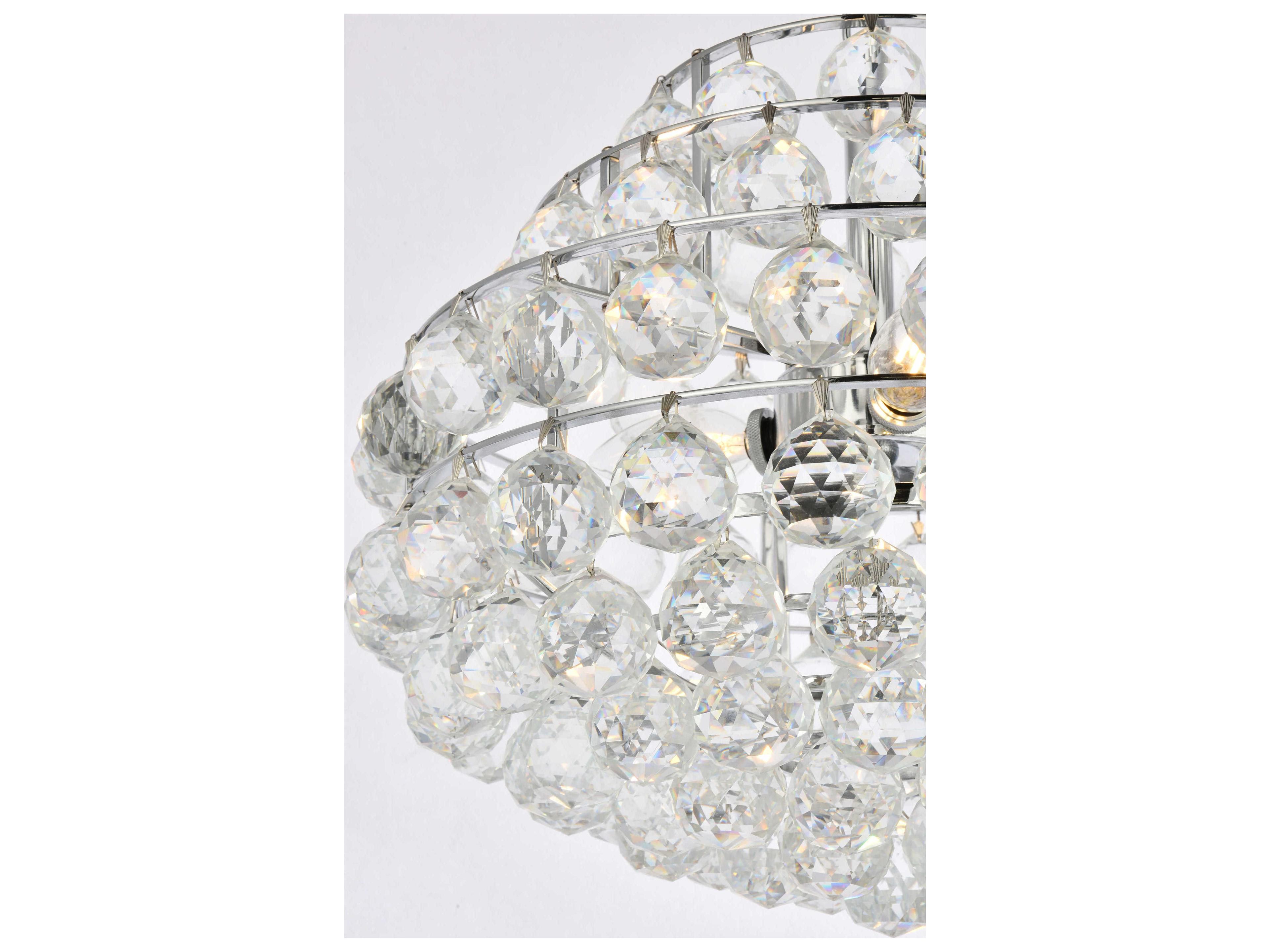 Elegant Lighting Savannah 3-Light Chrome Crystal Pendant