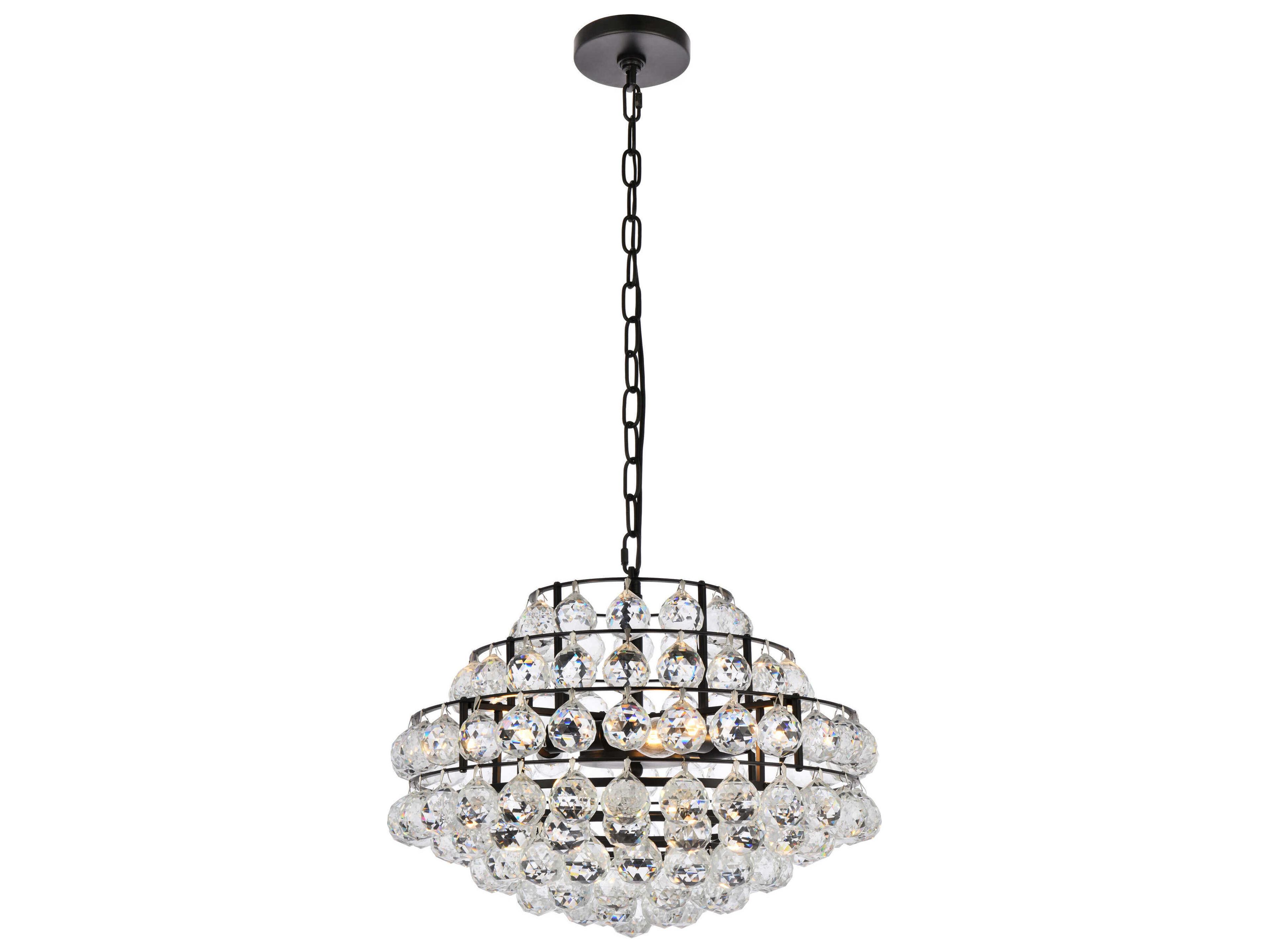 Savannah 5-Light Black Crystal Pendant