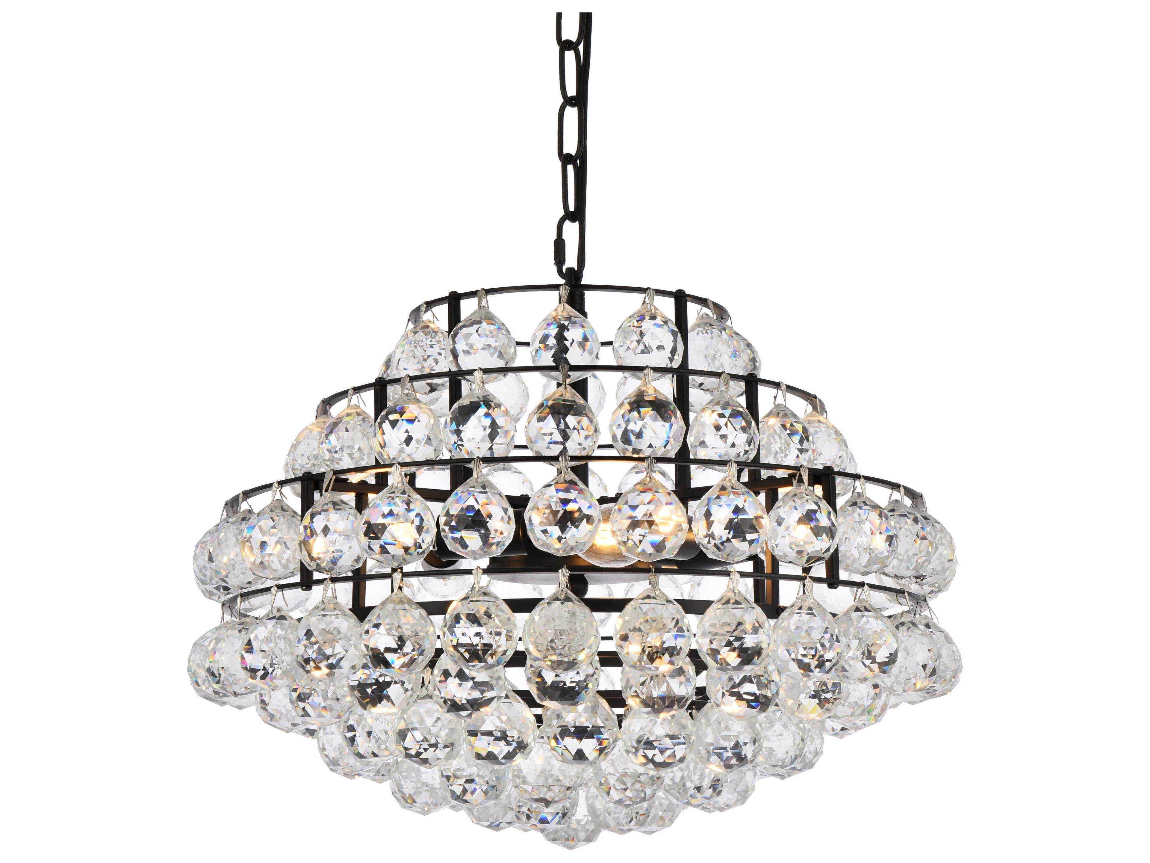 Elegant Lighting Savannah 5-Light Black Crystal Pendant